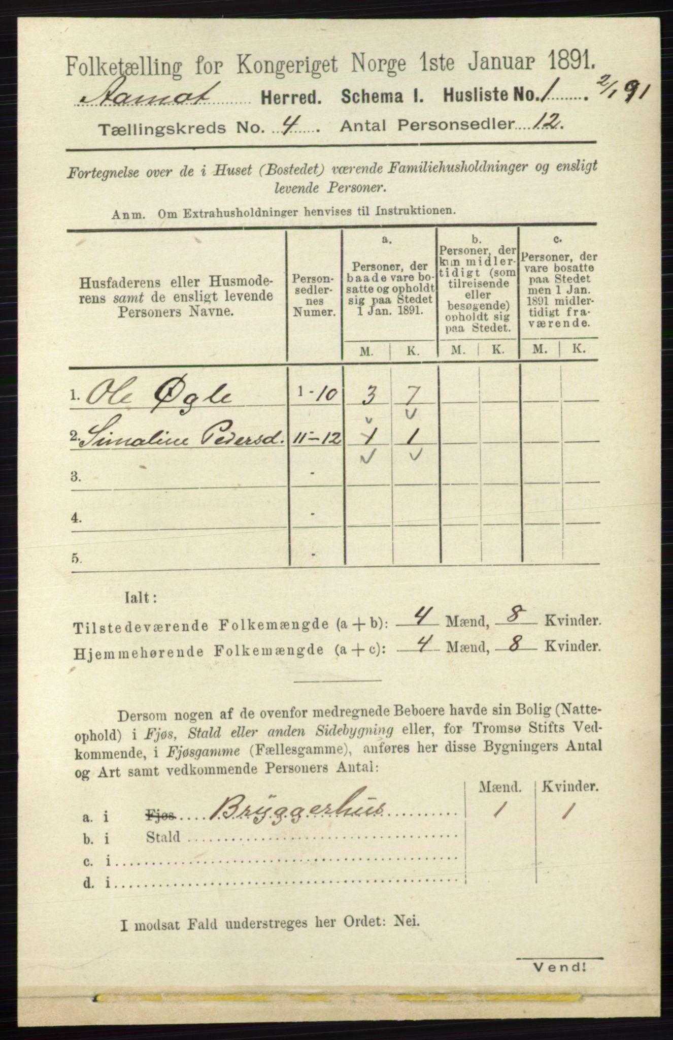 RA, 1891 census for 0429 Åmot, 1891, p. 2101