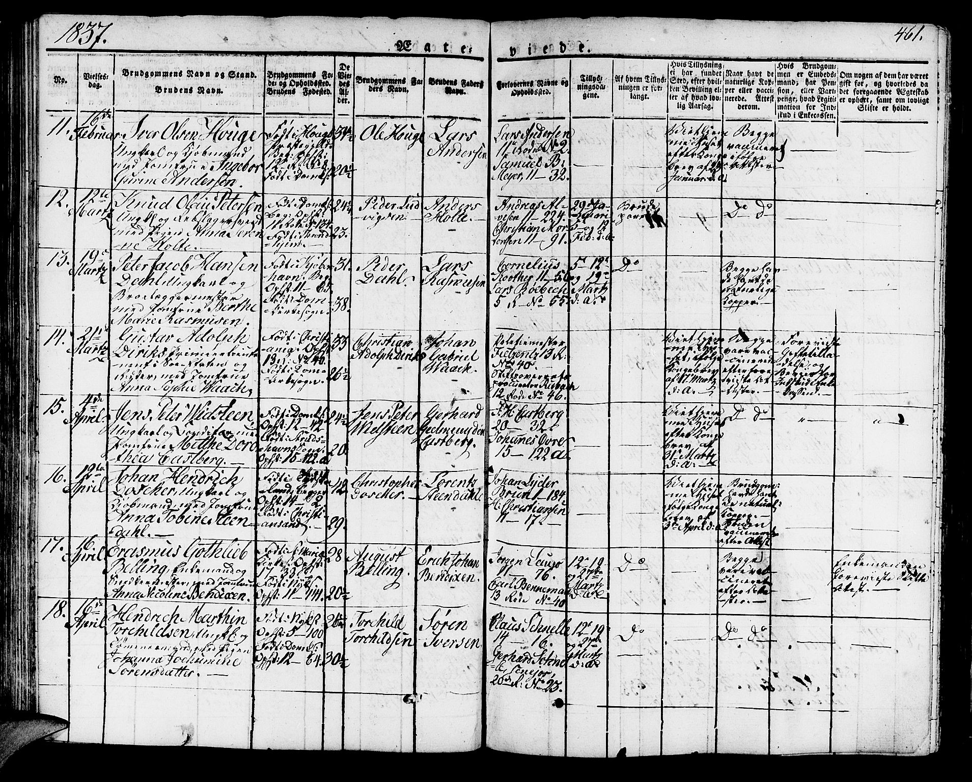 Domkirken sokneprestembete, SAB/A-74801/H/Haa/L0012: Parish register (official) no. A 12, 1821-1840, p. 461