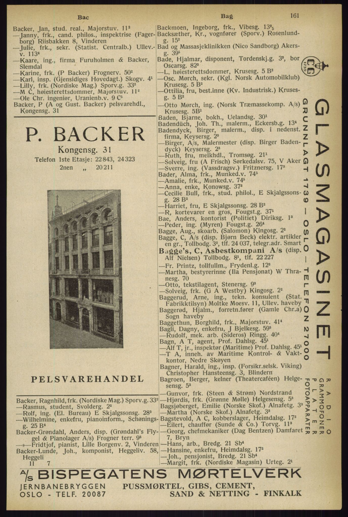 Kristiania/Oslo adressebok, PUBL/-, 1933, p. 161