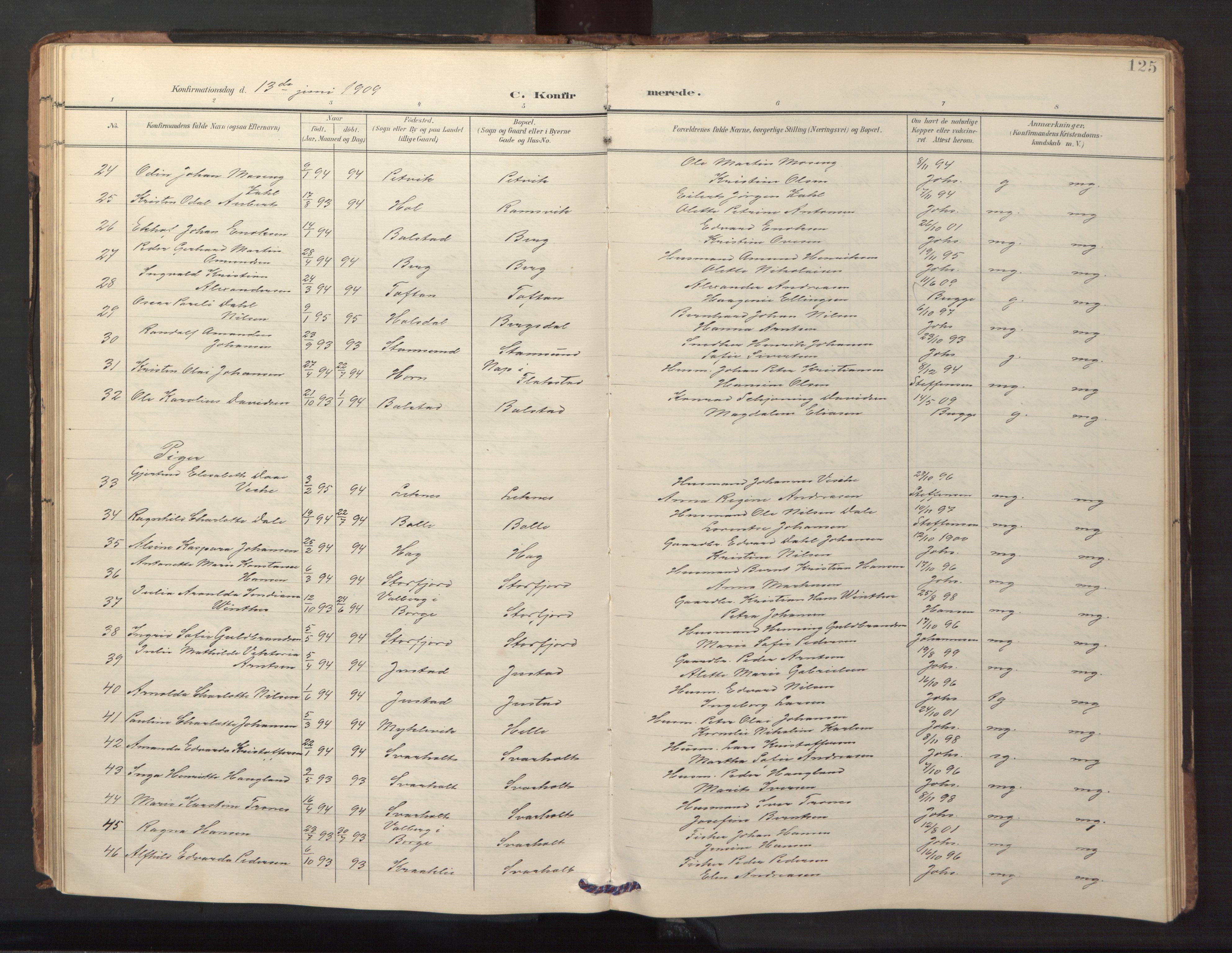 Ministerialprotokoller, klokkerbøker og fødselsregistre - Nordland, AV/SAT-A-1459/882/L1185: Parish register (copy) no. 882C03, 1898-1910, p. 125