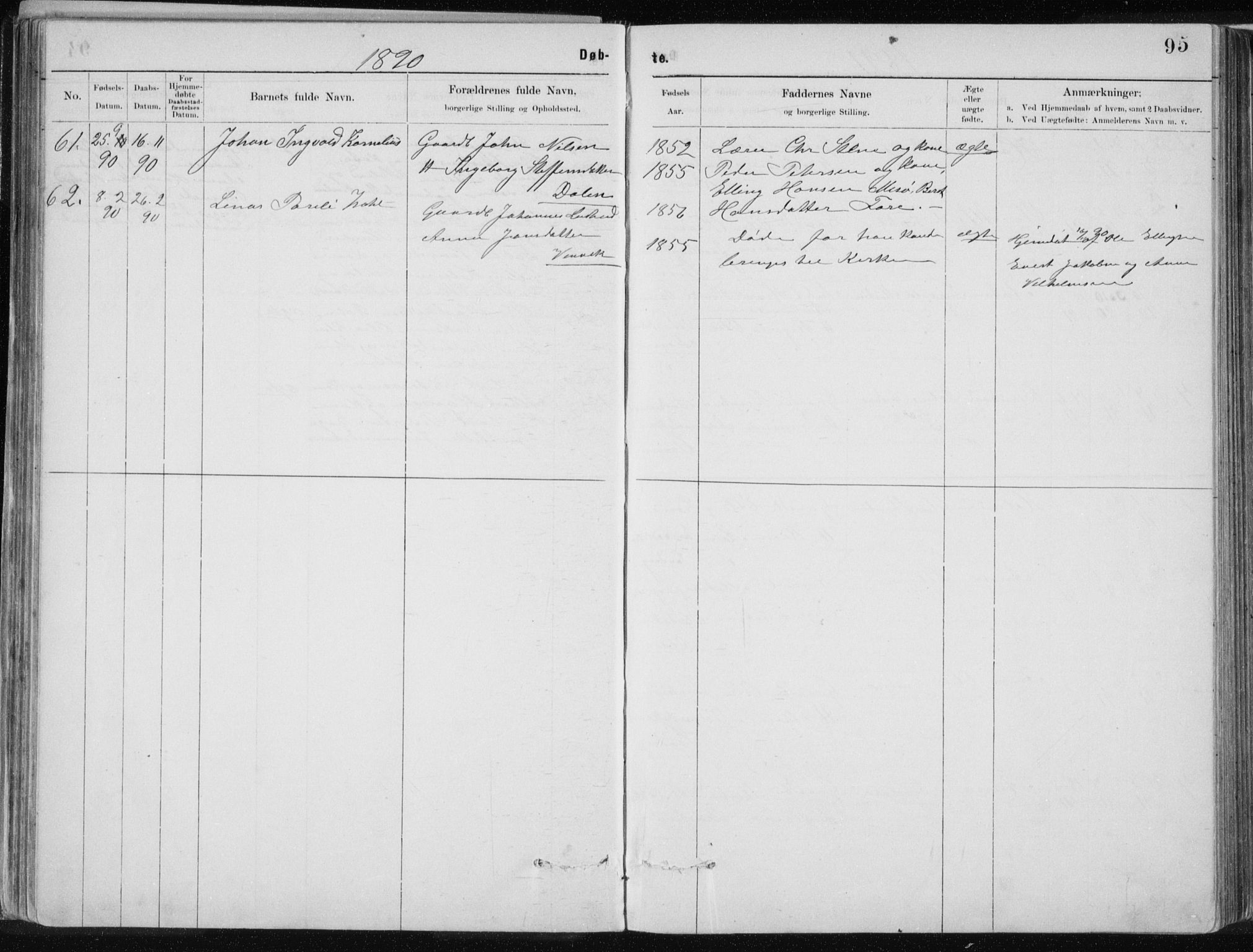 Ministerialprotokoller, klokkerbøker og fødselsregistre - Nordland, SAT/A-1459/843/L0636: Parish register (copy) no. 843C05, 1884-1909, p. 95