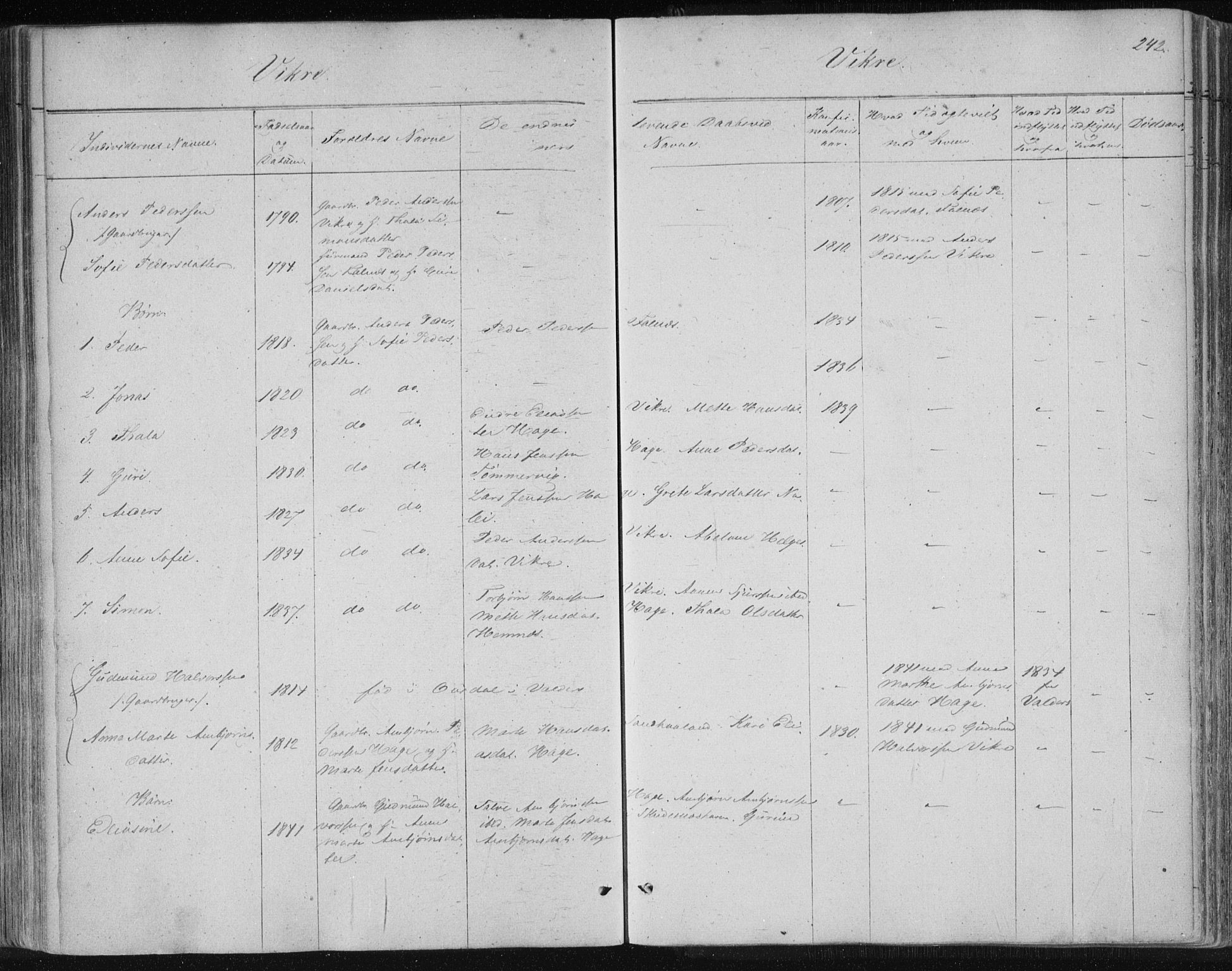 Skudenes sokneprestkontor, AV/SAST-A -101849/H/Ha/Haa/L0001: Parish register (official) no. A 1, 1770-1842, p. 242