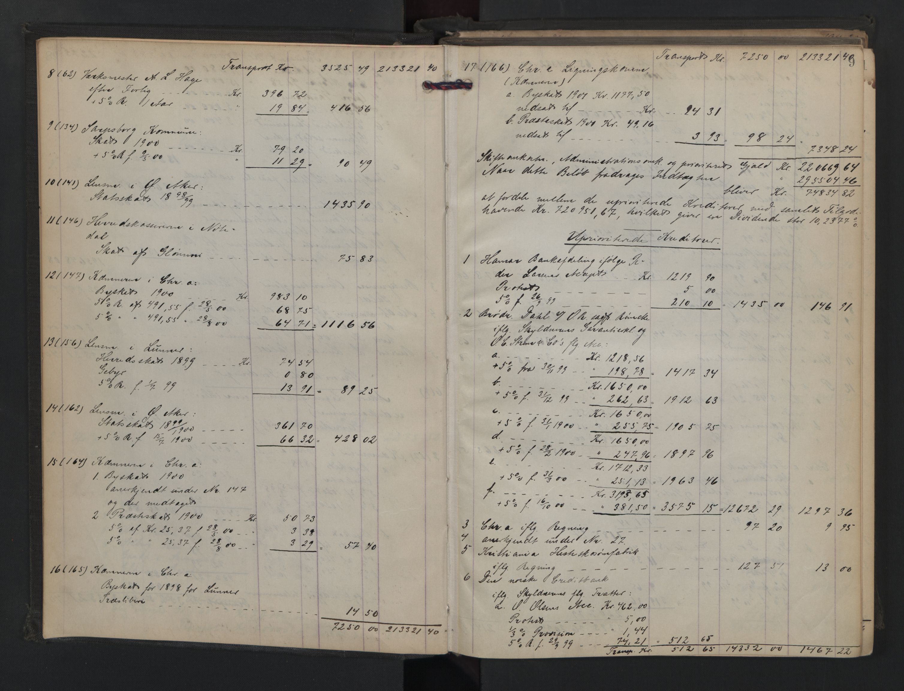 Aker kriminaldommer, skifte- og auksjonsforvalterembete, SAO/A-10452/H/He/L0002: Utlodningsprotokoll, 1902-1907, p. 8b-9a