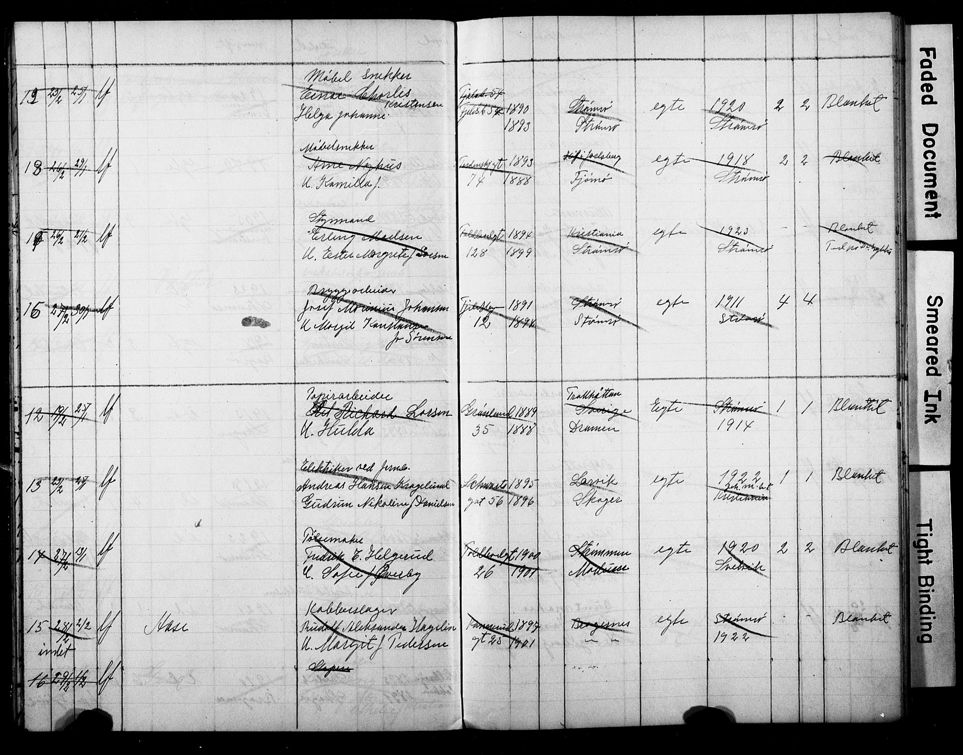 Strømsø kirkebøker, AV/SAKO-A-246/Y/Ya/L0009: Parish register draft no. I 9, 1920-1925