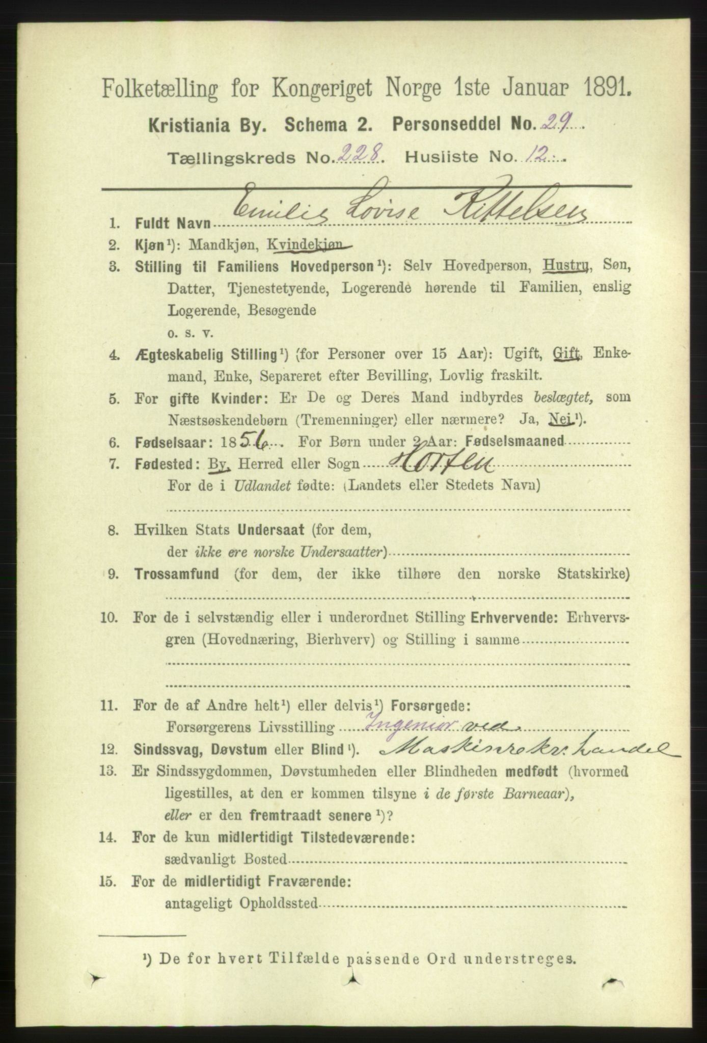 RA, 1891 census for 0301 Kristiania, 1891, p. 139745