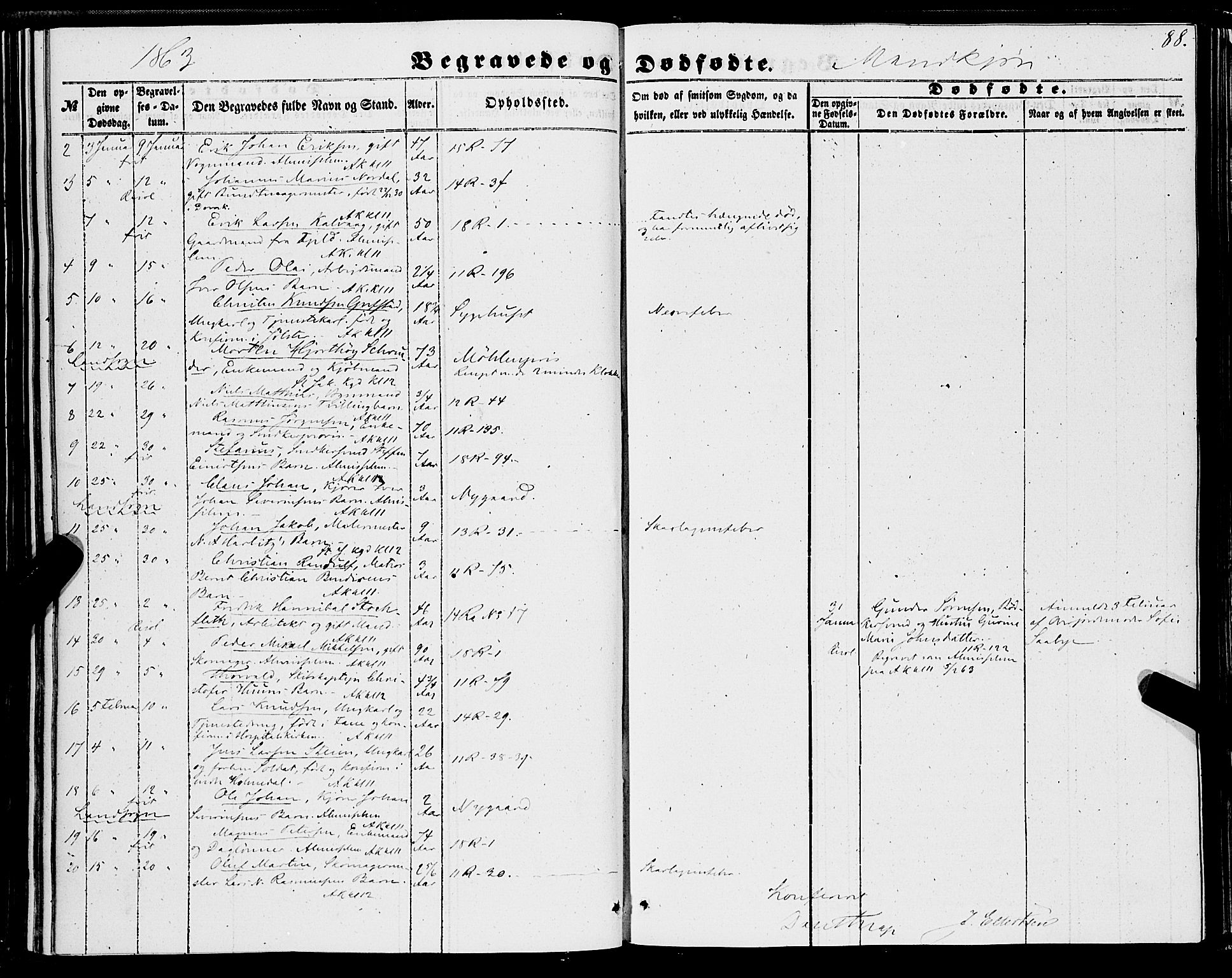 Domkirken sokneprestembete, AV/SAB-A-74801/H/Haa/L0041: Parish register (official) no. E 2, 1853-1863, p. 88