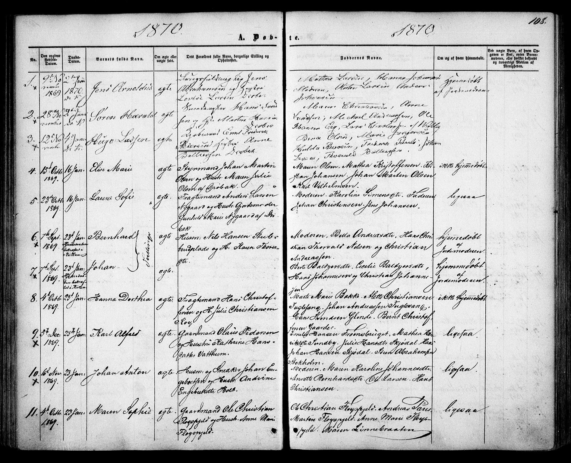 Drøbak prestekontor Kirkebøker, SAO/A-10142a/F/Fa/L0002: Parish register (official) no. I 2, 1858-1870, p. 108
