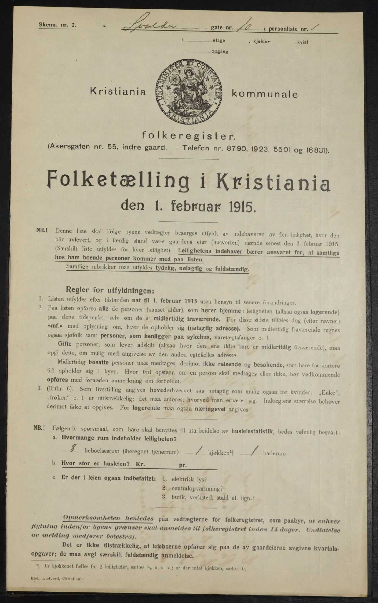 OBA, Municipal Census 1915 for Kristiania, 1915, p. 106577