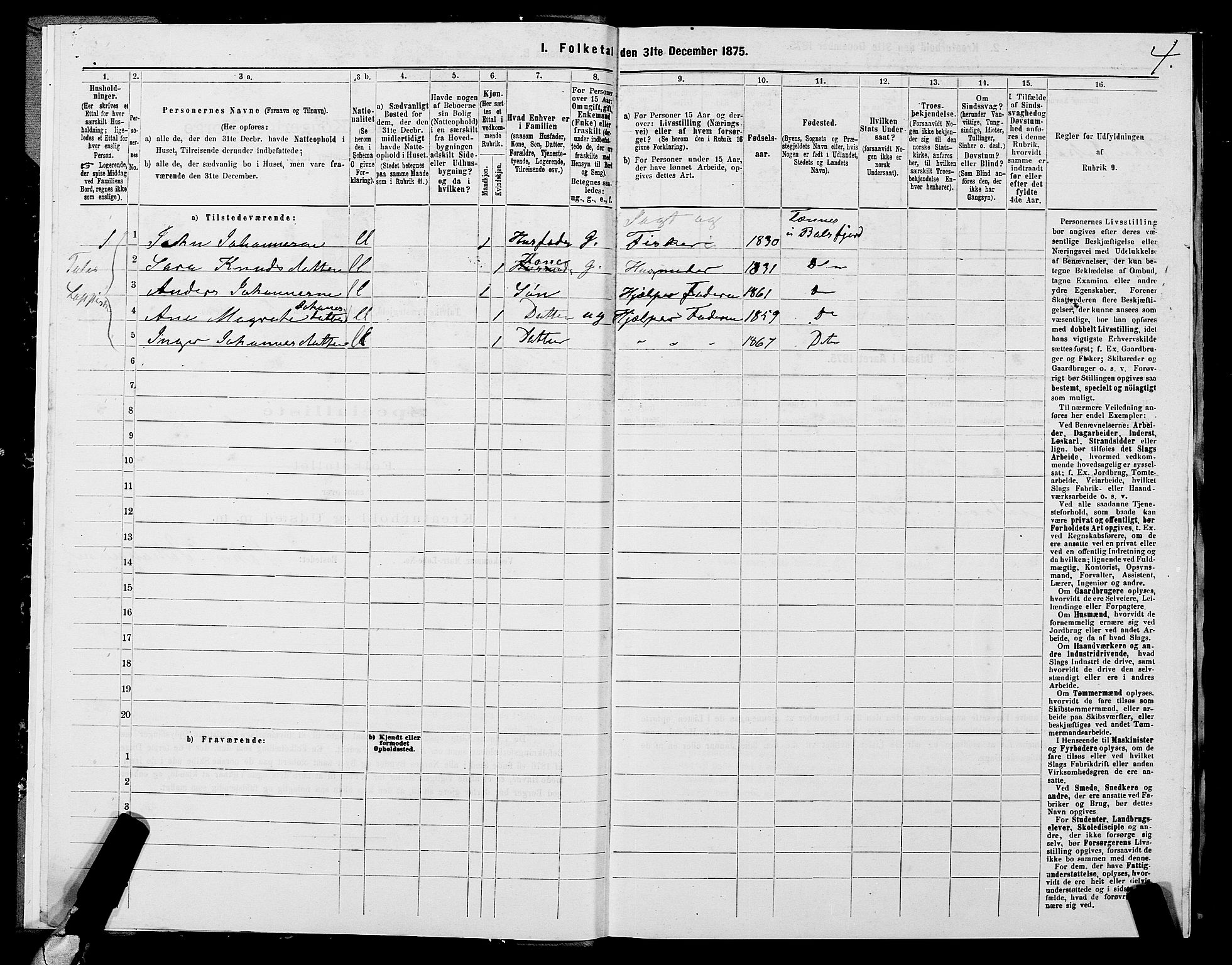 SATØ, 1875 census for 2013P Talvik, 1875, p. 3004