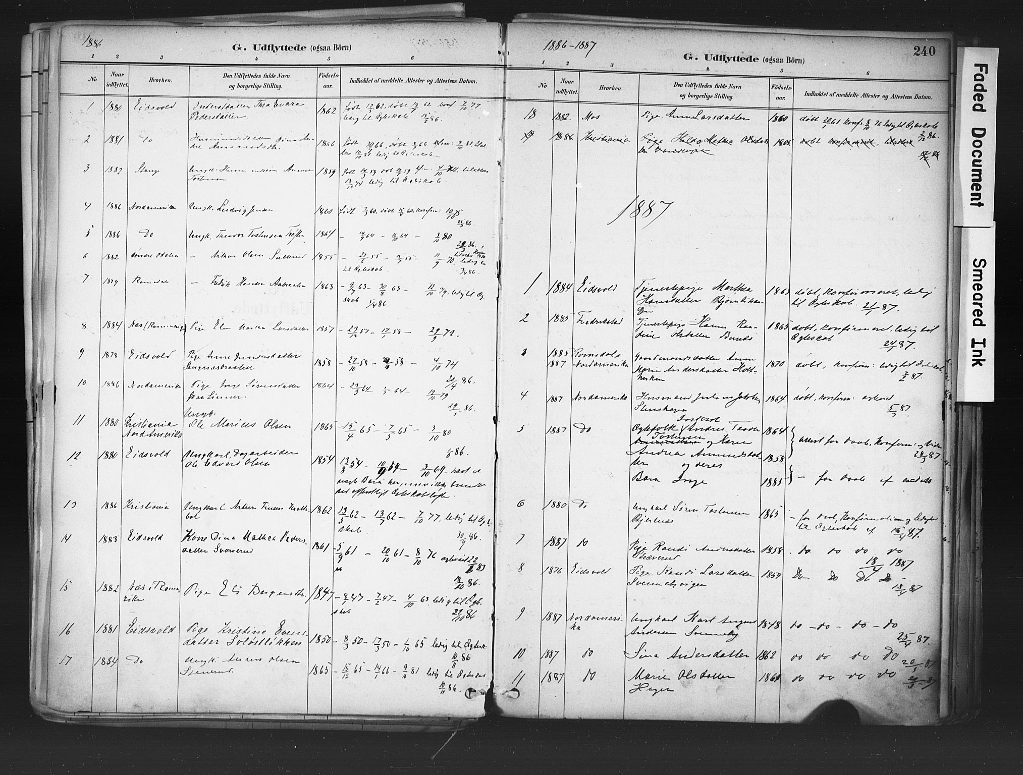 Nord-Odal prestekontor, AV/SAH-PREST-032/H/Ha/Haa/L0006: Parish register (official) no. 6, 1886-1901, p. 240