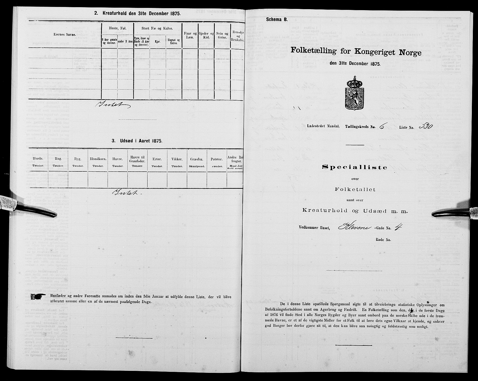 SAK, 1875 census for 1002B Mandal/Mandal, 1875, p. 1109