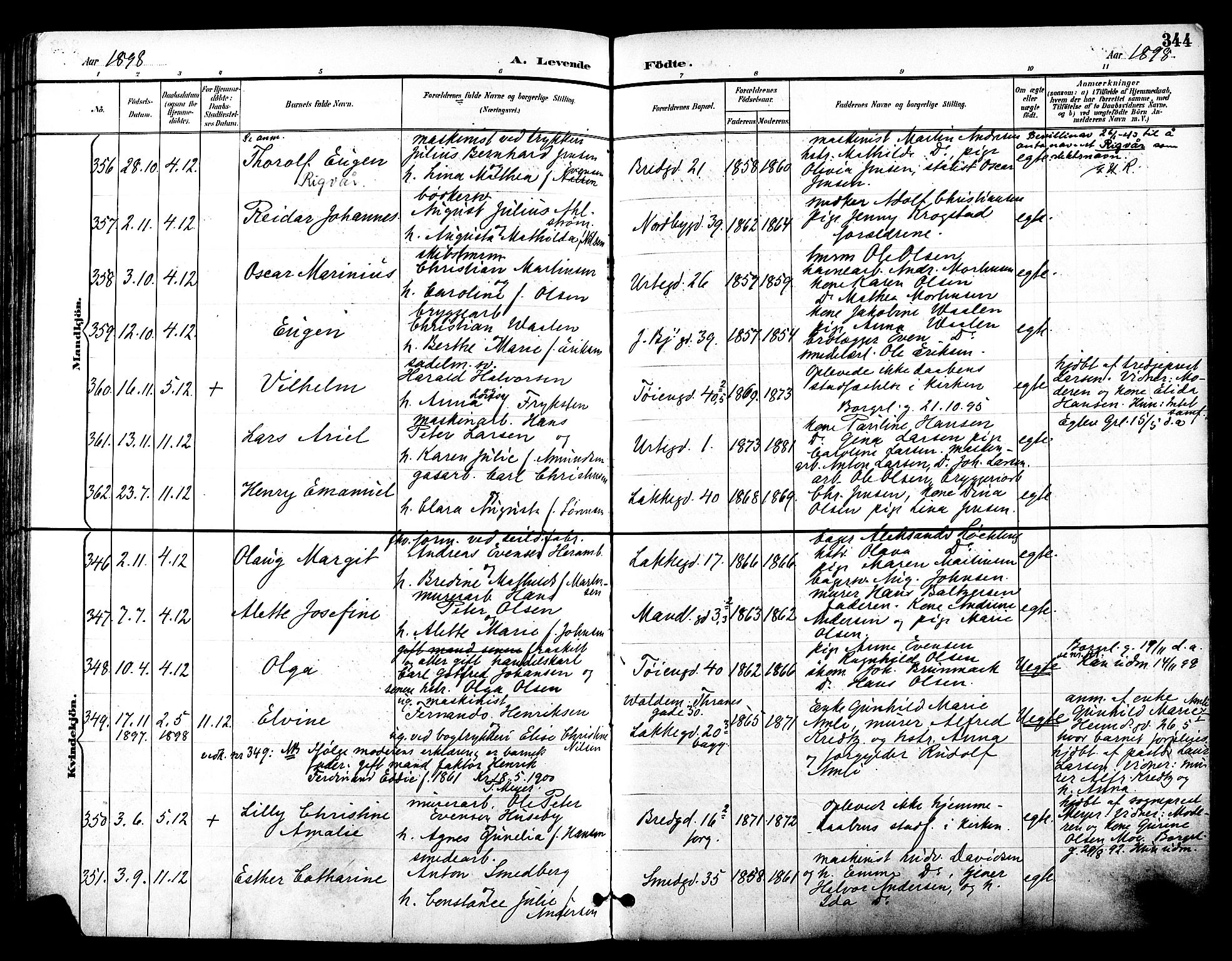 Grønland prestekontor Kirkebøker, AV/SAO-A-10848/F/Fa/L0012: Parish register (official) no. 12, 1893-1900, p. 344