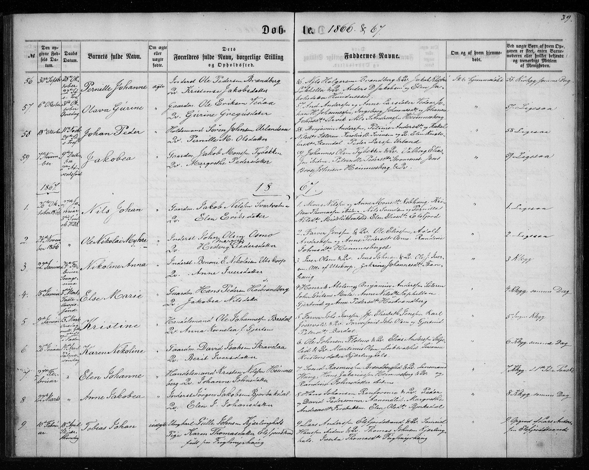 Ministerialprotokoller, klokkerbøker og fødselsregistre - Nordland, SAT/A-1459/825/L0356: Parish register (official) no. 825A10, 1861-1878, p. 39