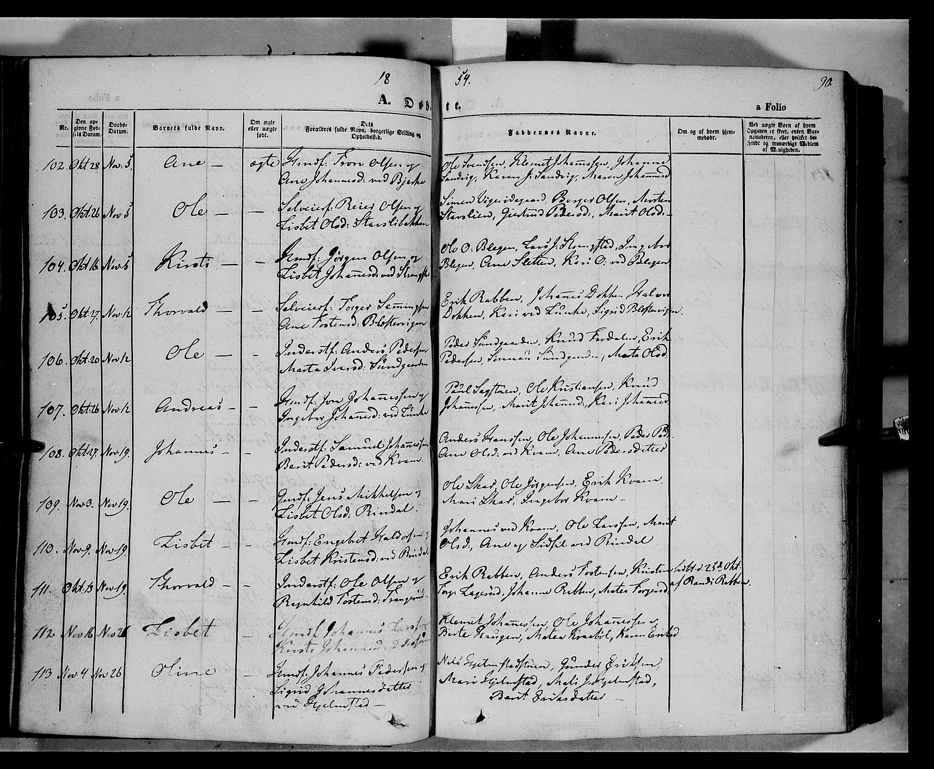 Øyer prestekontor, AV/SAH-PREST-084/H/Ha/Haa/L0005: Parish register (official) no. 5, 1842-1857, p. 90