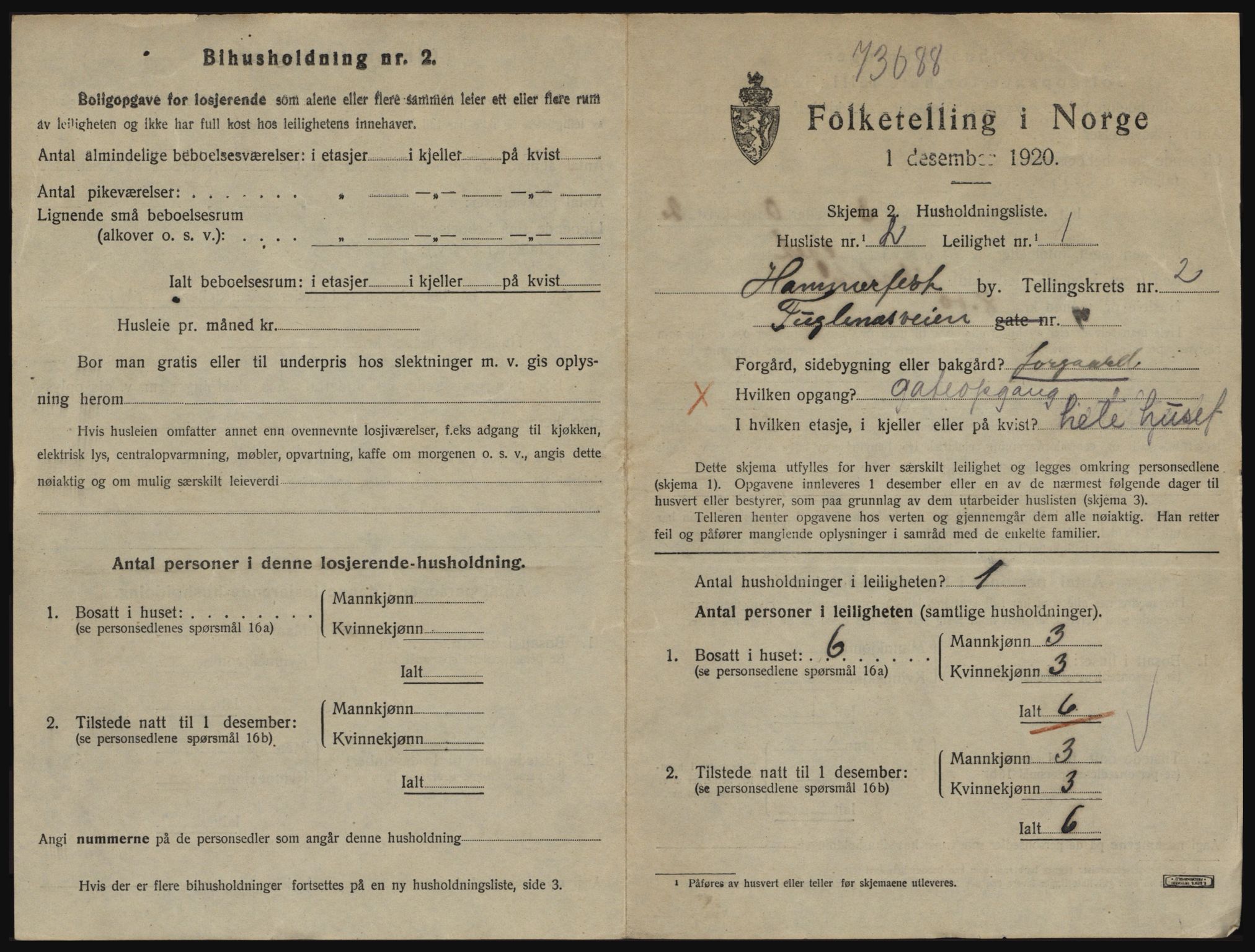 SATØ, 1920 census for Hammerfest, 1920, p. 1892