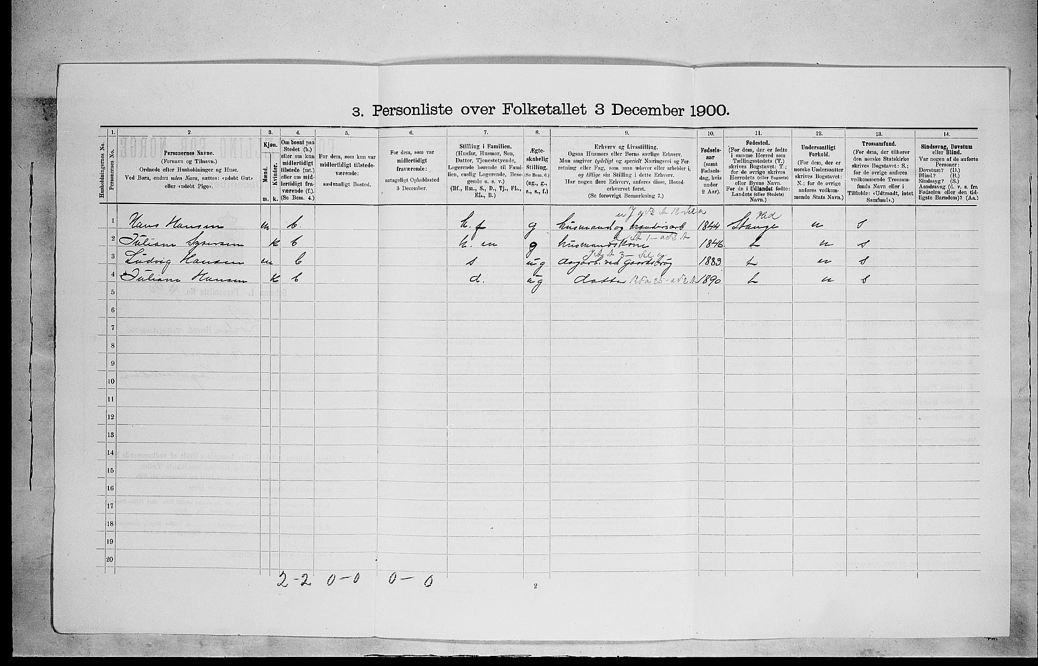 SAH, 1900 census for Løten, 1900, p. 326
