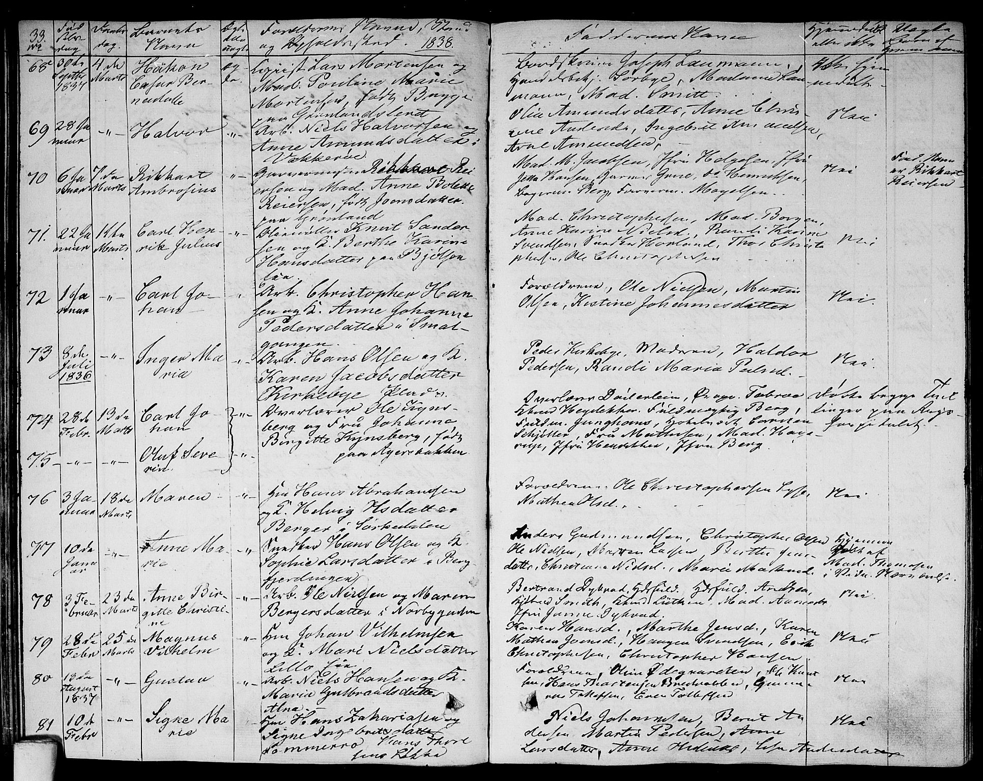 Aker prestekontor kirkebøker, AV/SAO-A-10861/F/L0016: Parish register (official) no. 16, 1827-1841, p. 33