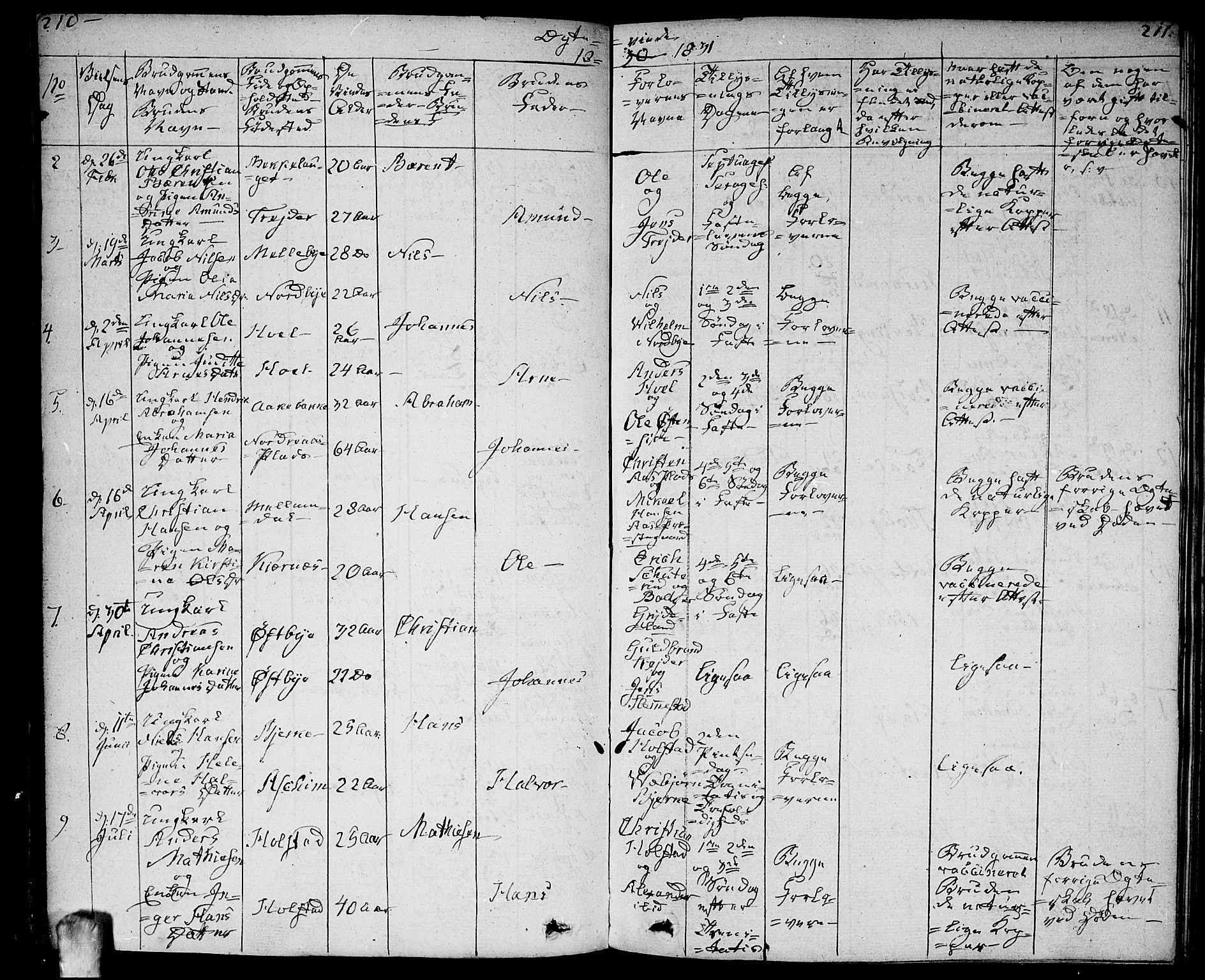 Ås prestekontor Kirkebøker, AV/SAO-A-10894/F/Fa/L0005: Parish register (official) no. I 5, 1827-1840, p. 210-211