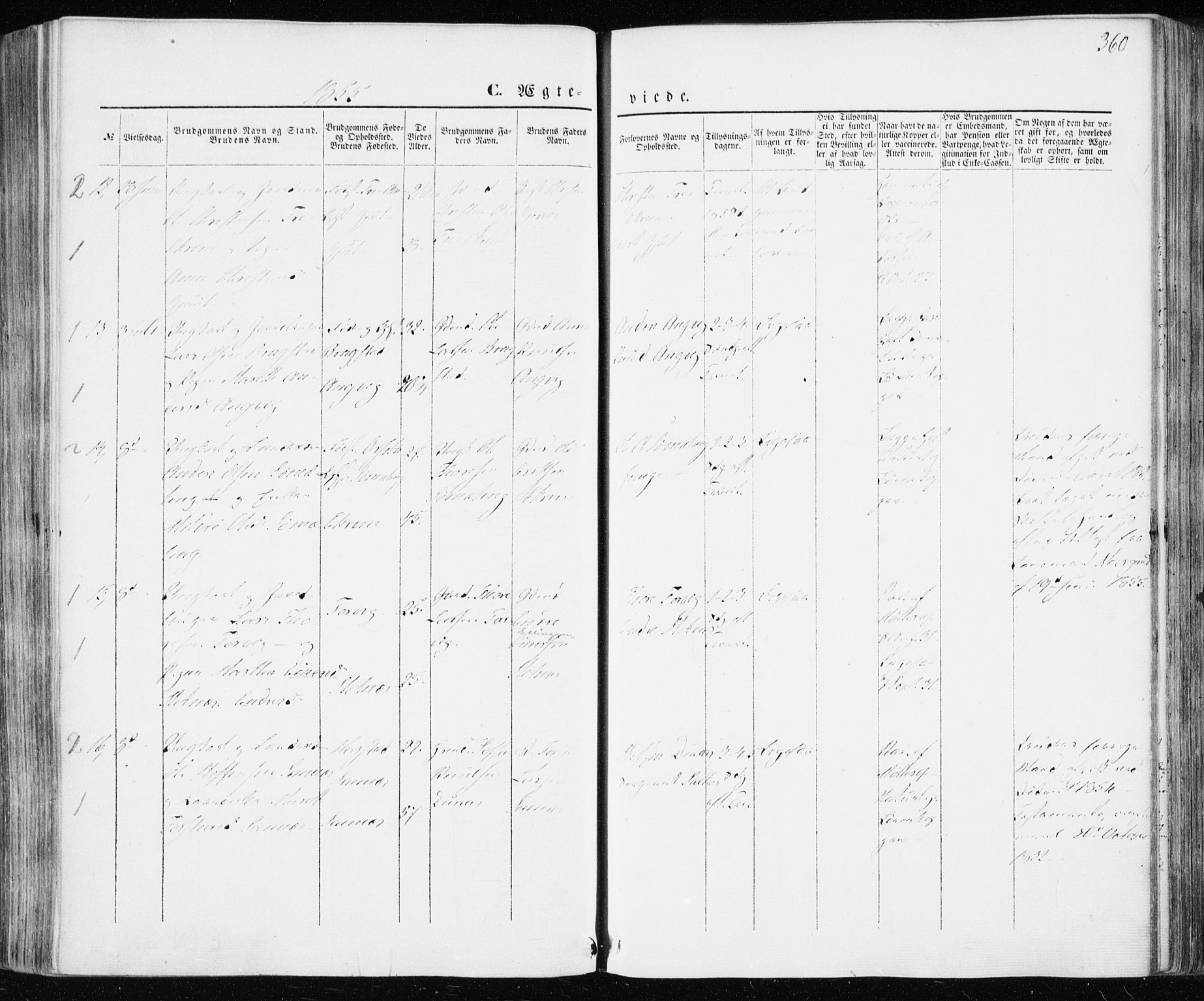 Ministerialprotokoller, klokkerbøker og fødselsregistre - Møre og Romsdal, AV/SAT-A-1454/586/L0984: Parish register (official) no. 586A10, 1844-1856, p. 360