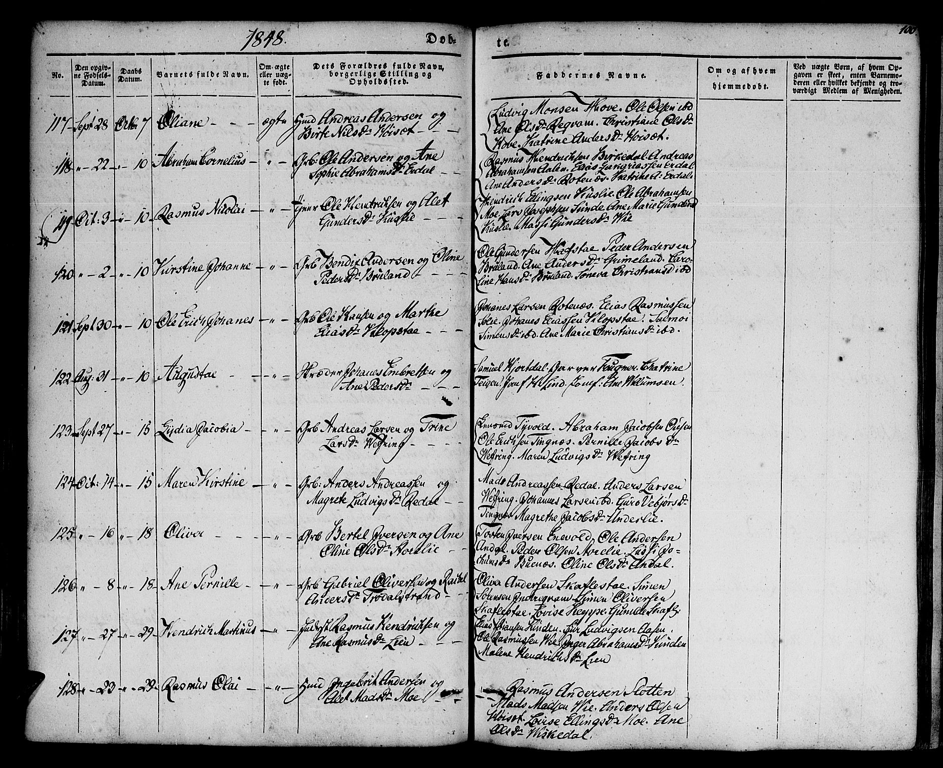 Førde sokneprestembete, AV/SAB-A-79901/H/Haa/Haaa/L0007: Parish register (official) no. A 7, 1843-1860, p. 100