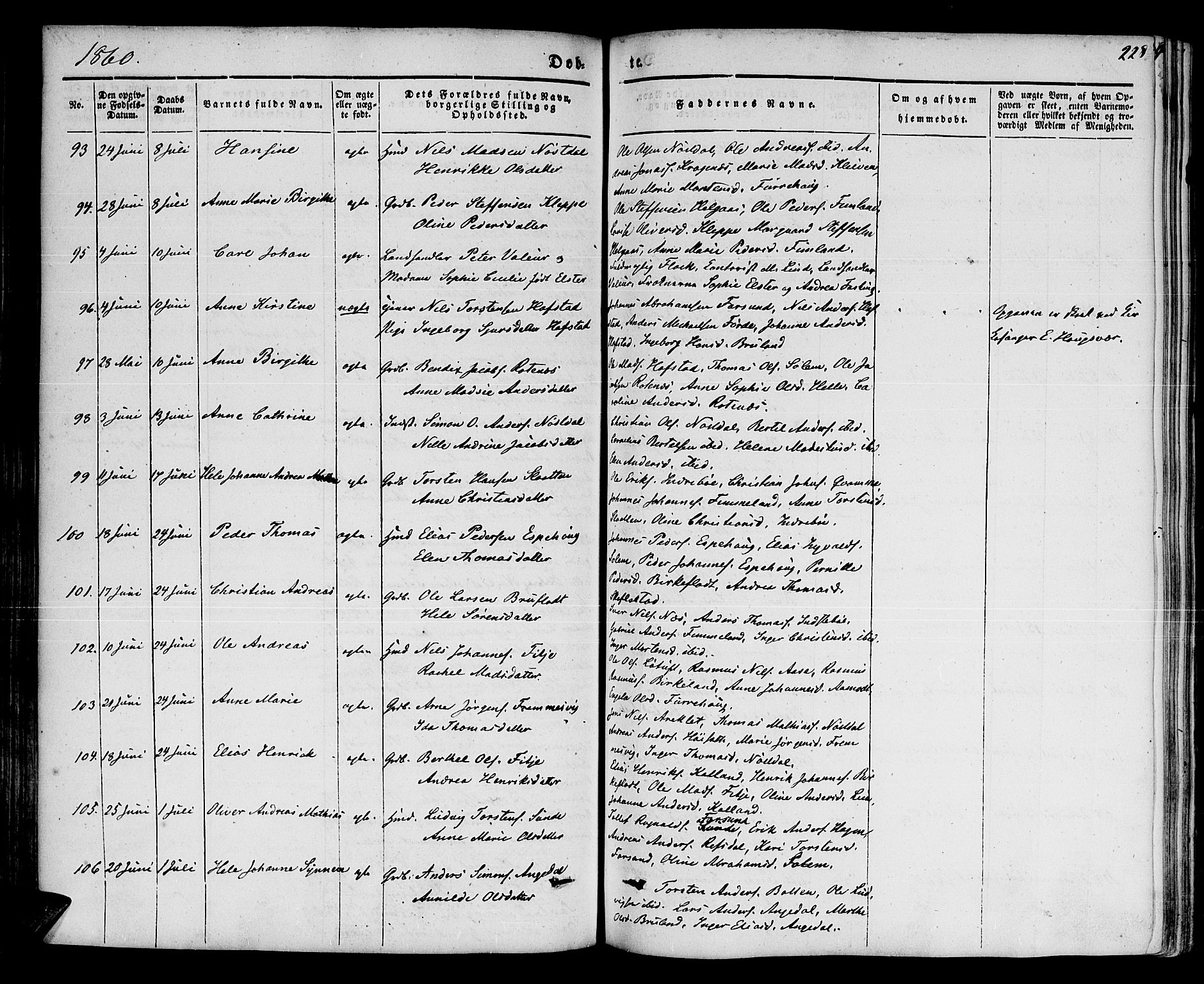 Førde sokneprestembete, SAB/A-79901/H/Haa/Haaa/L0007: Parish register (official) no. A 7, 1843-1860, p. 228