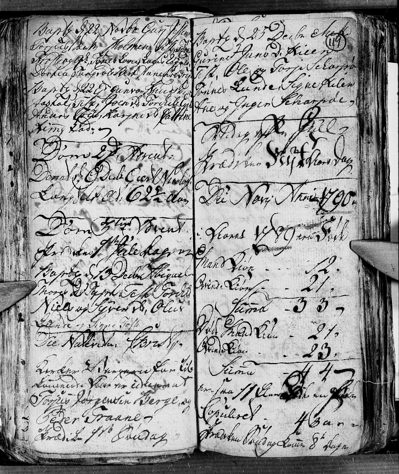 Søgne sokneprestkontor, SAK/1111-0037/F/Fb/Fbb/L0001: Parish register (copy) no. B 1, 1779-1802, p. 119