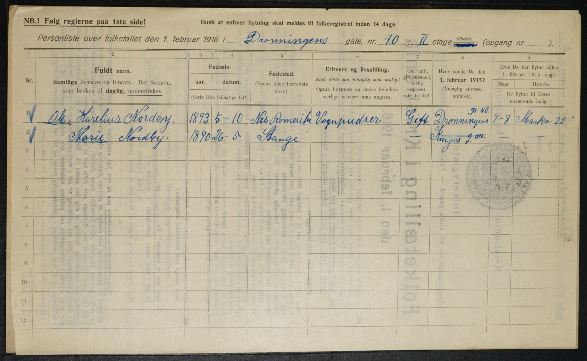 OBA, Municipal Census 1916 for Kristiania, 1916, p. 17481