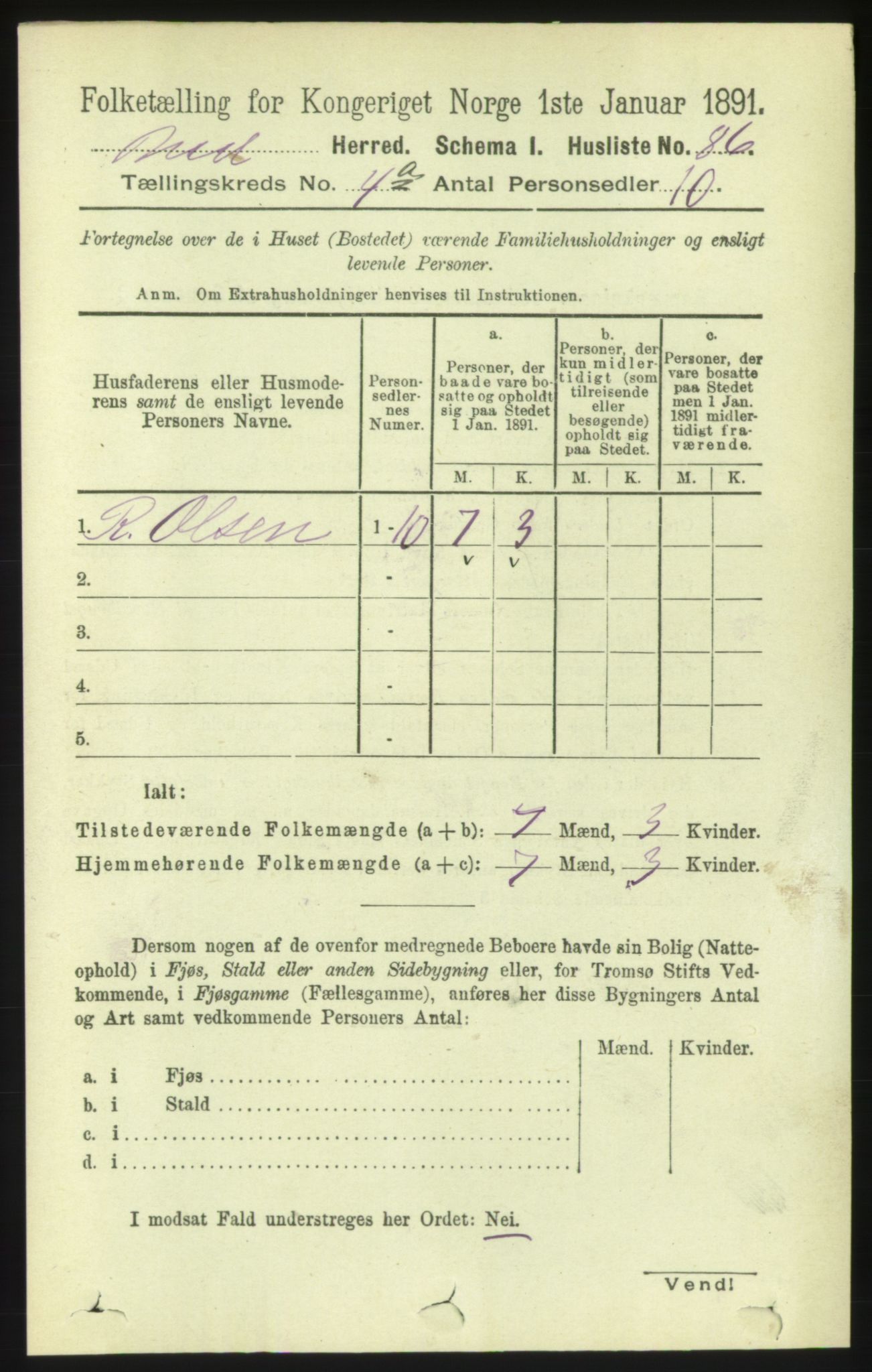 RA, 1891 census for 1549 Bud, 1891, p. 2150