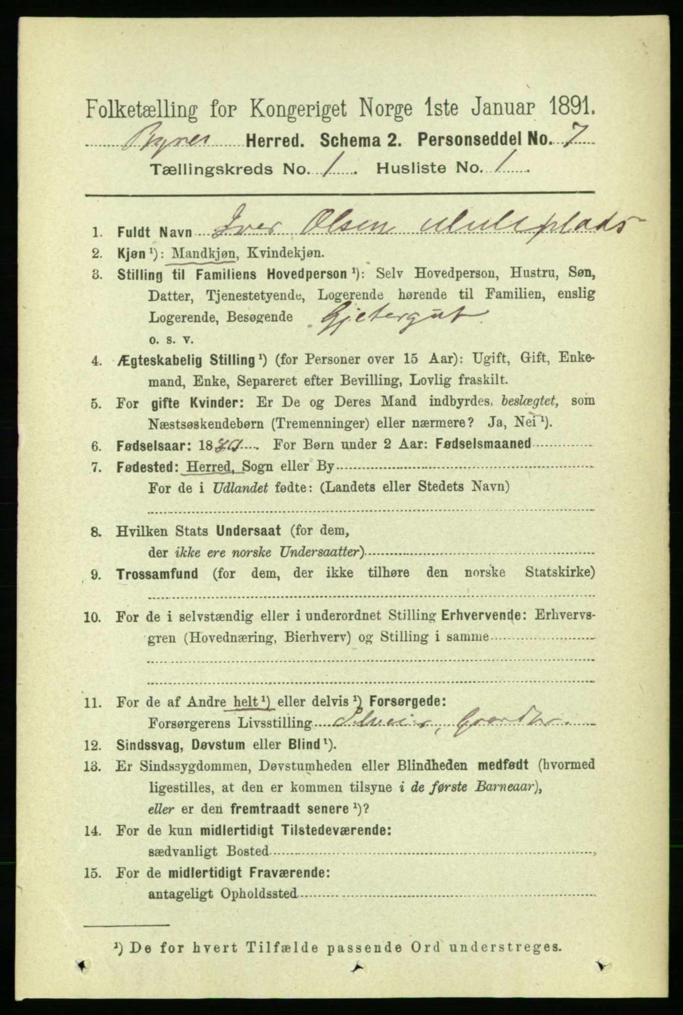 RA, 1891 census for 1655 Byneset, 1891, p. 147