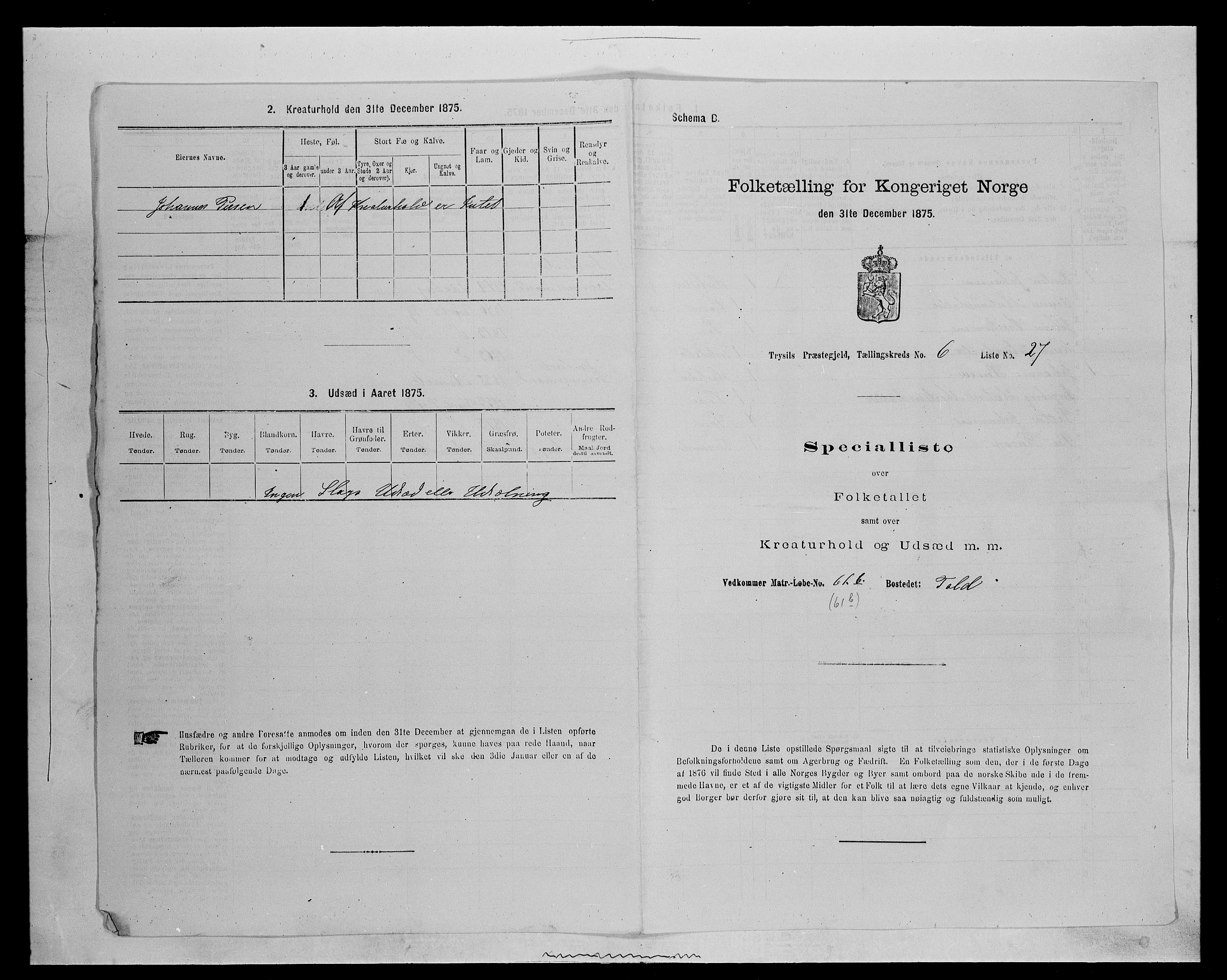 SAH, 1875 census for 0428P Trysil, 1875, p. 773