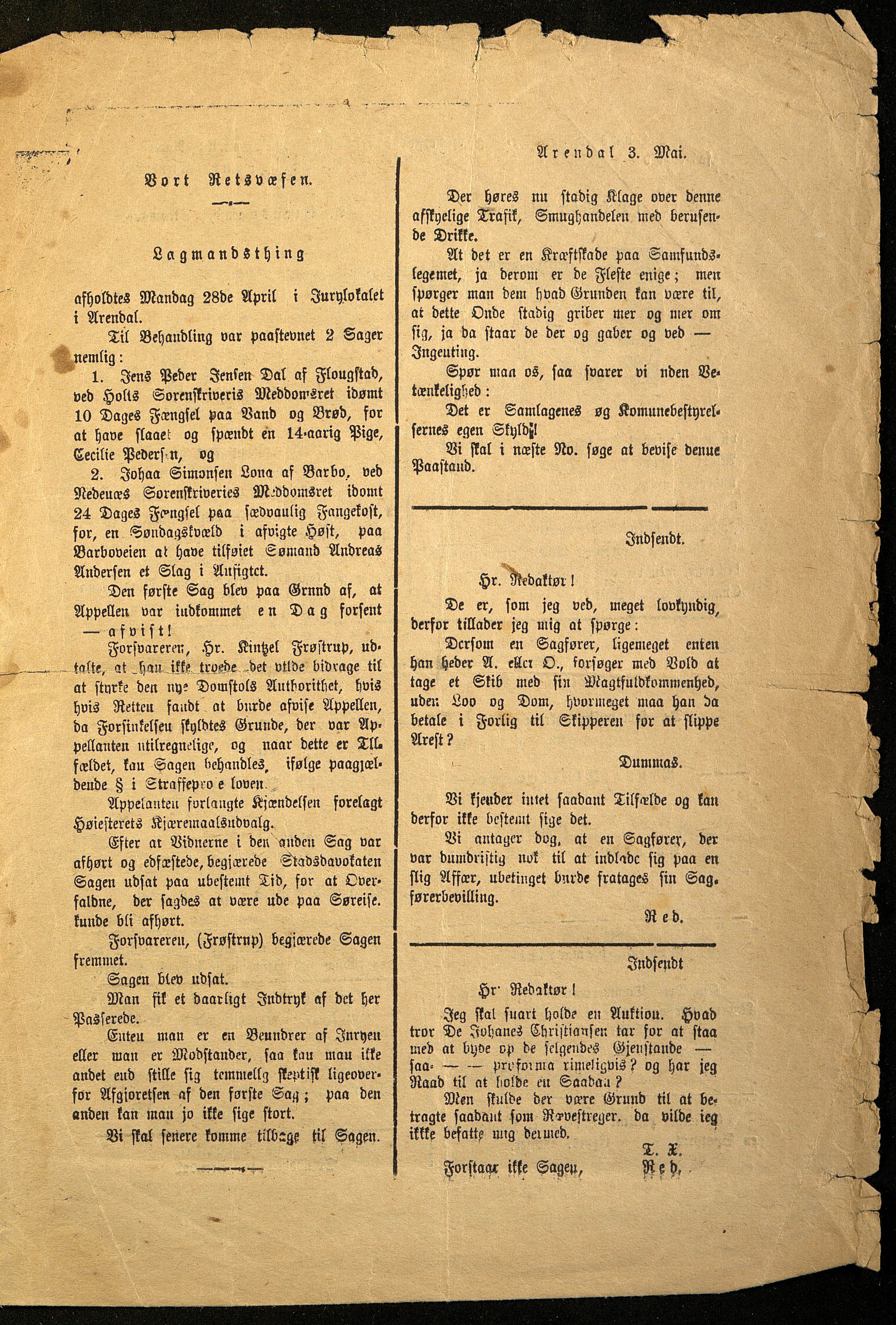 Spidskuglen, AAKS/PA-2823/X/L0001/0004: Spidskuglen / Årg. 1890, nr. 6, 8–9, 15, 18–19, 1890