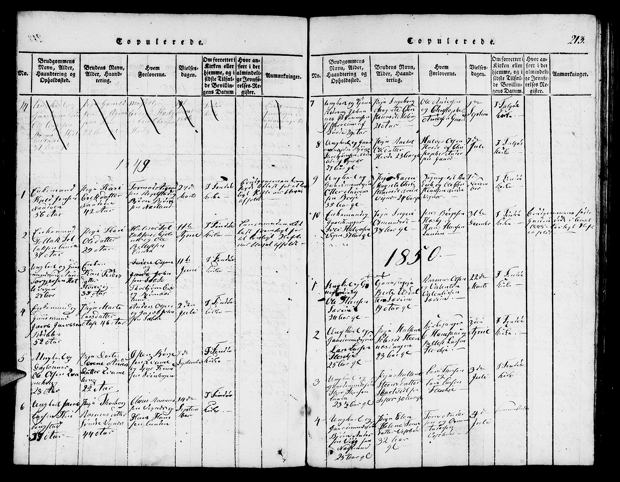 Finnøy sokneprestkontor, SAST/A-101825/H/Ha/Hab/L0001: Parish register (copy) no. B 1, 1816-1856, p. 213