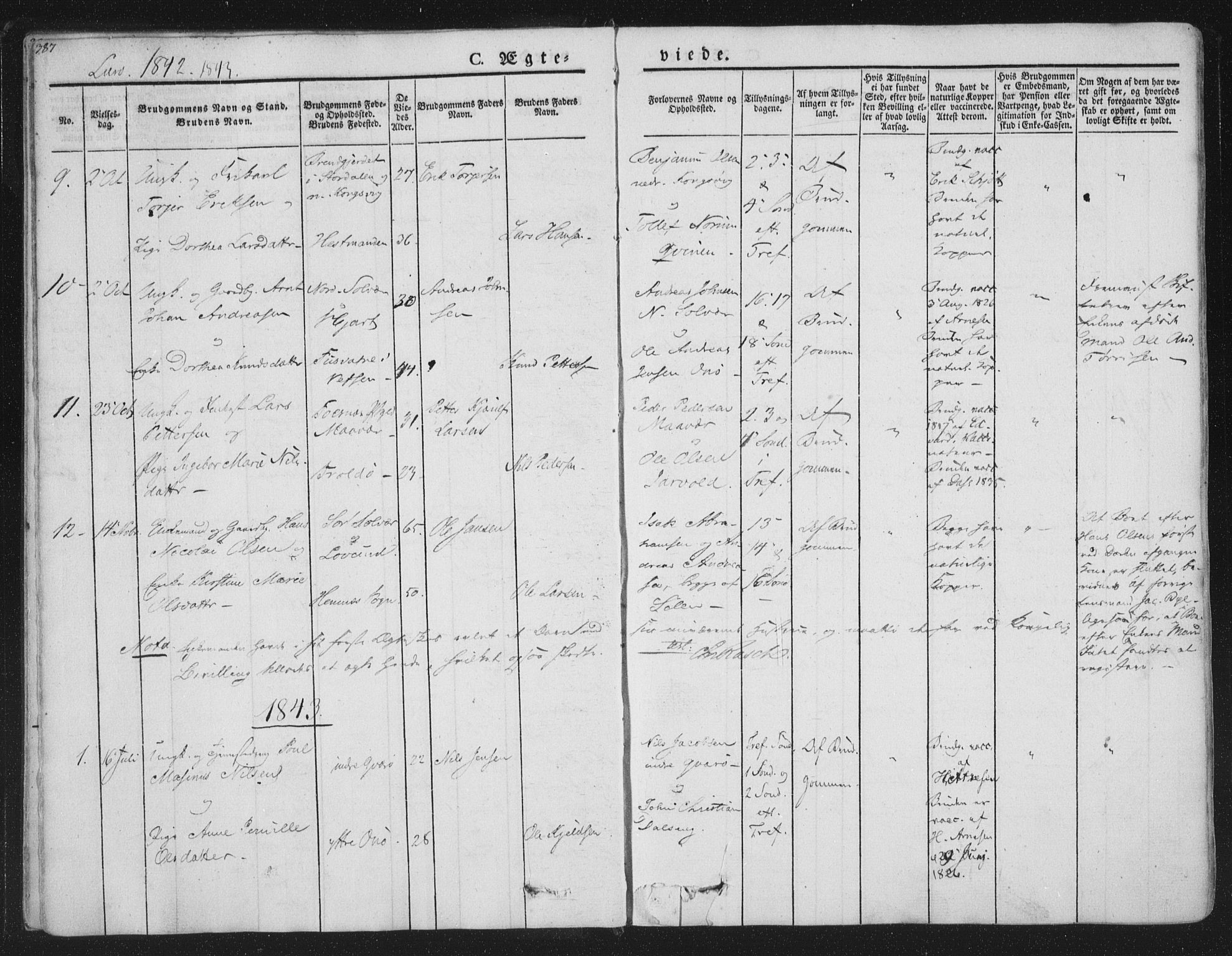 Ministerialprotokoller, klokkerbøker og fødselsregistre - Nordland, AV/SAT-A-1459/839/L0566: Parish register (official) no. 839A03, 1825-1862, p. 387