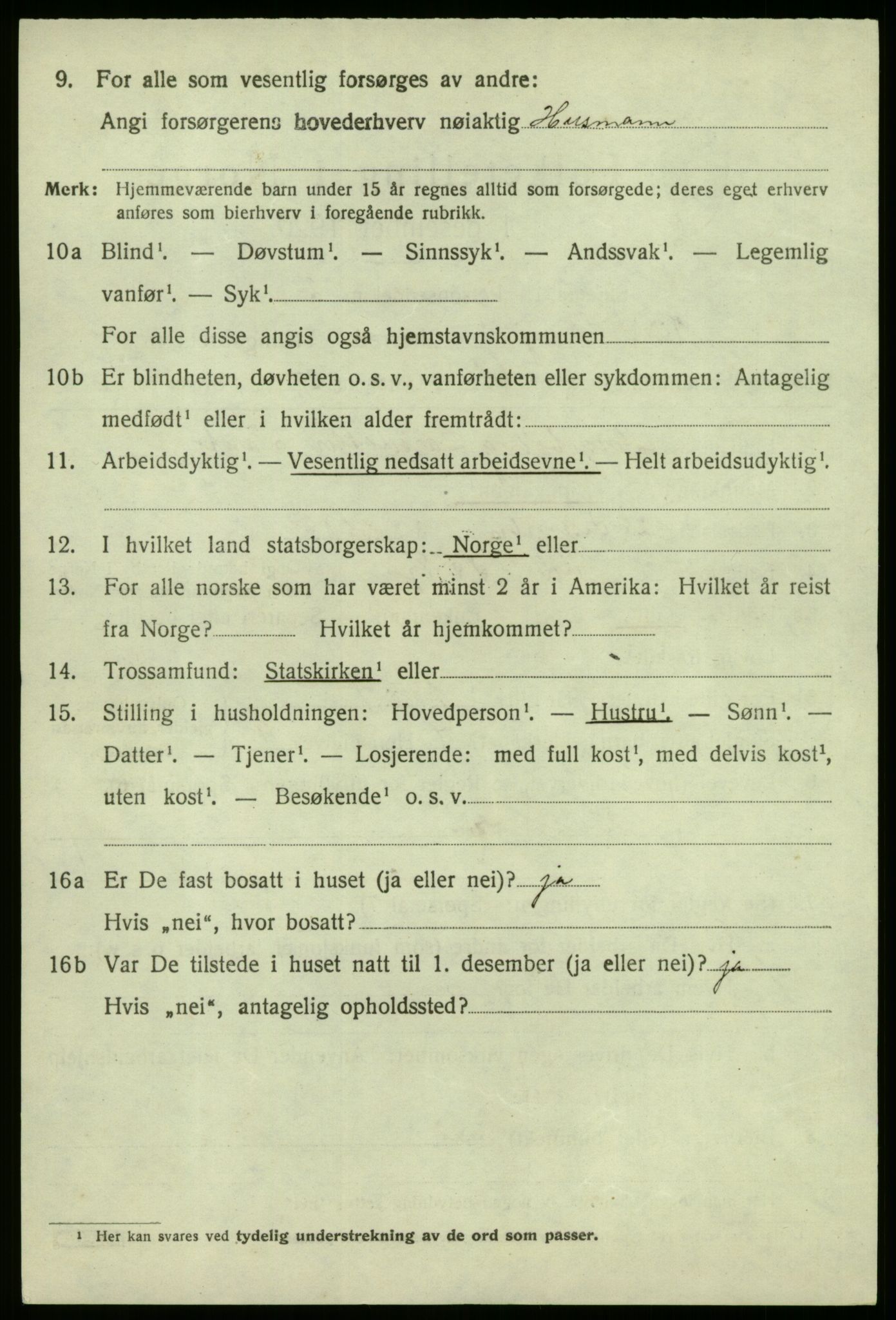 SAB, 1920 census for Vik, 1920, p. 5366