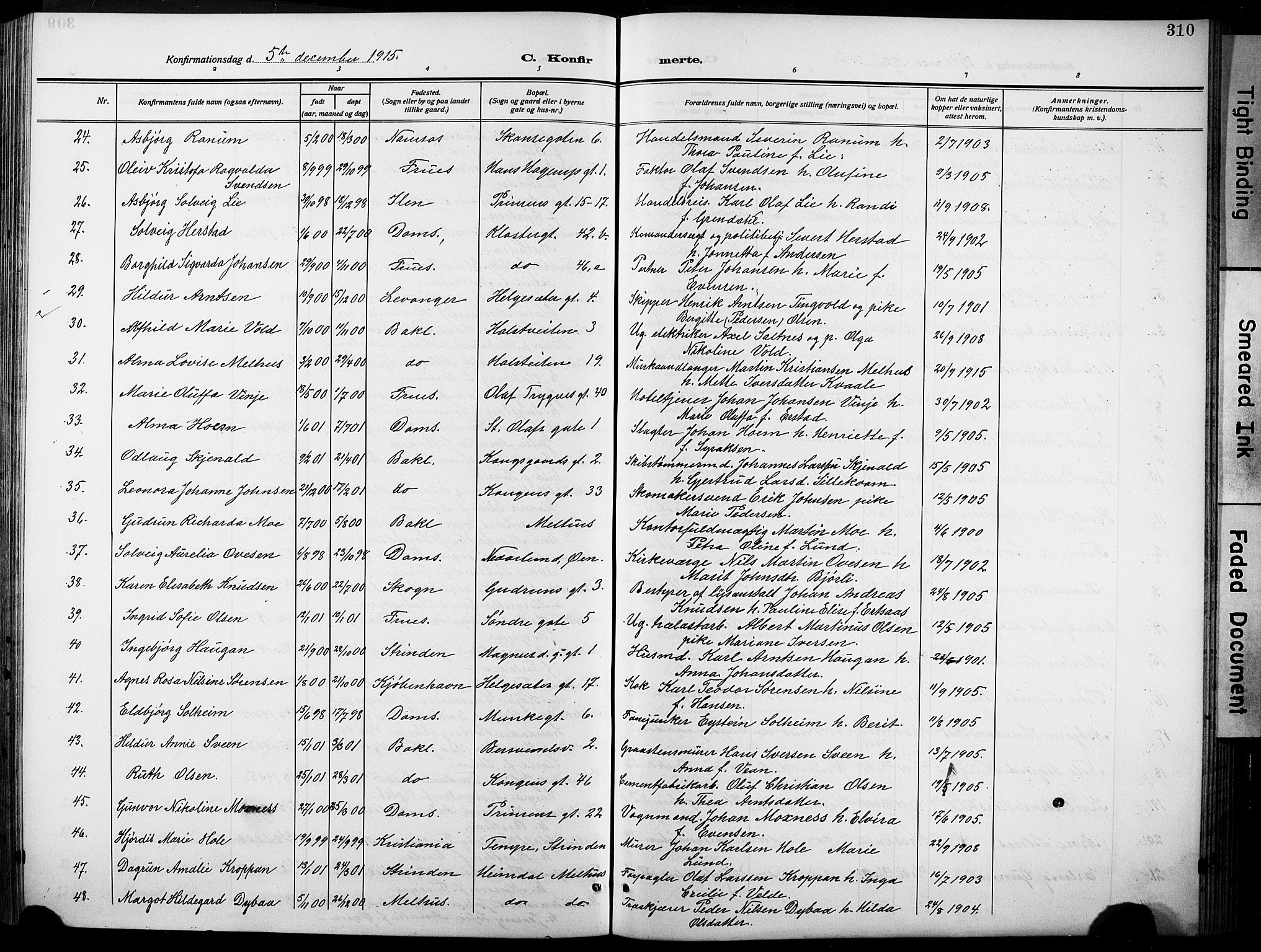 Ministerialprotokoller, klokkerbøker og fødselsregistre - Sør-Trøndelag, SAT/A-1456/601/L0096: Parish register (copy) no. 601C14, 1911-1931, p. 310