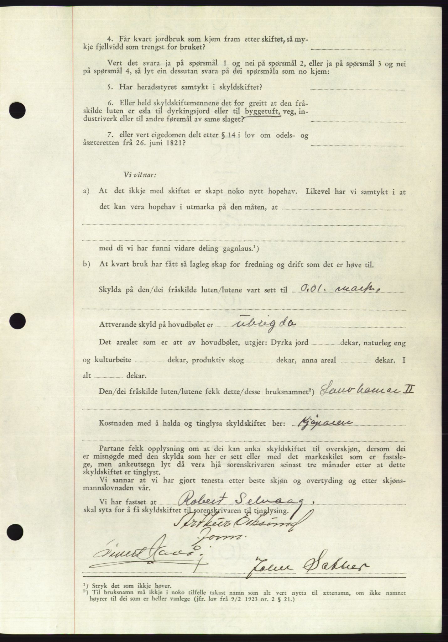 Søre Sunnmøre sorenskriveri, AV/SAT-A-4122/1/2/2C/L0110: Mortgage book no. 36A, 1958-1958, Diary no: : 1711/1958