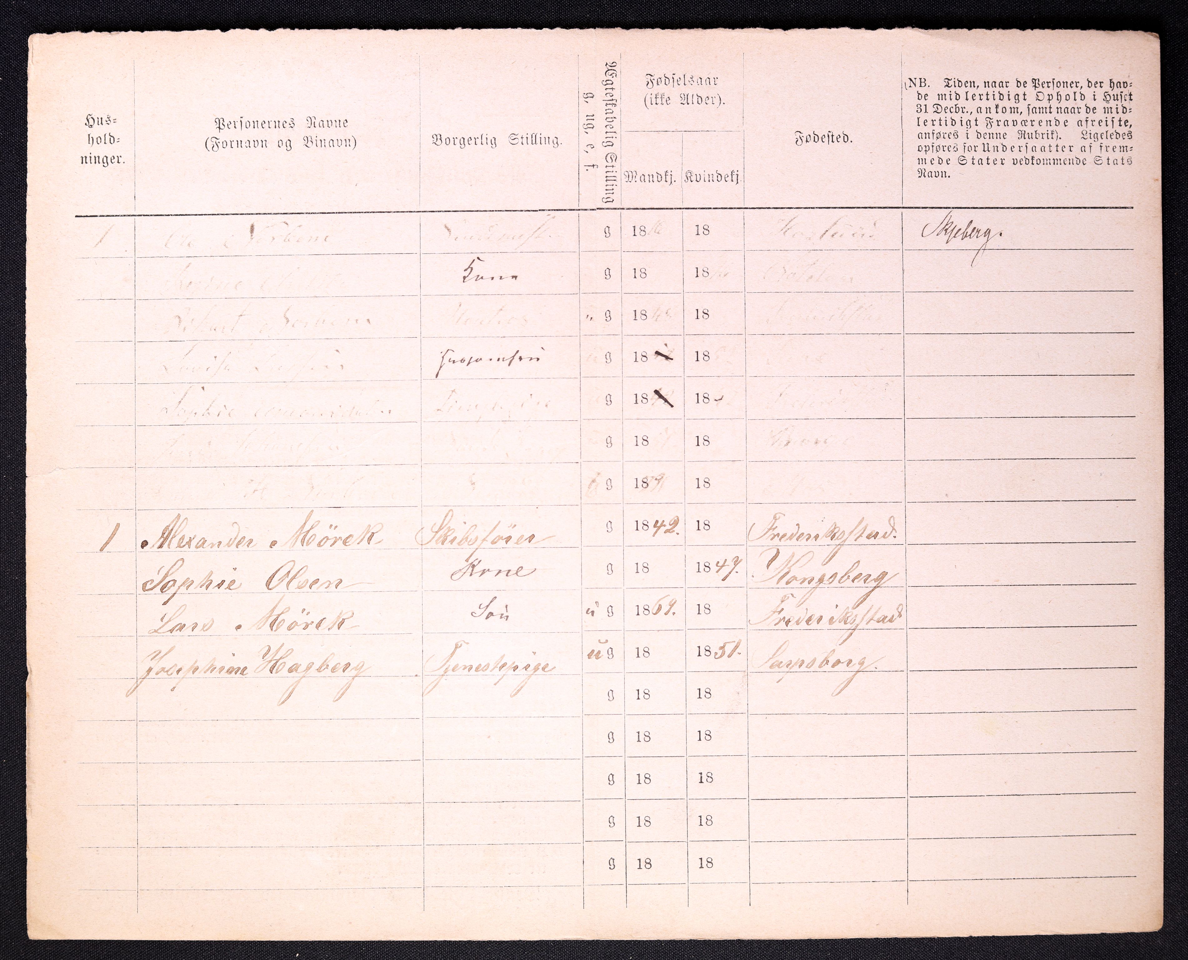 RA, 1870 census for 0103 Fredrikstad, 1870, p. 1520