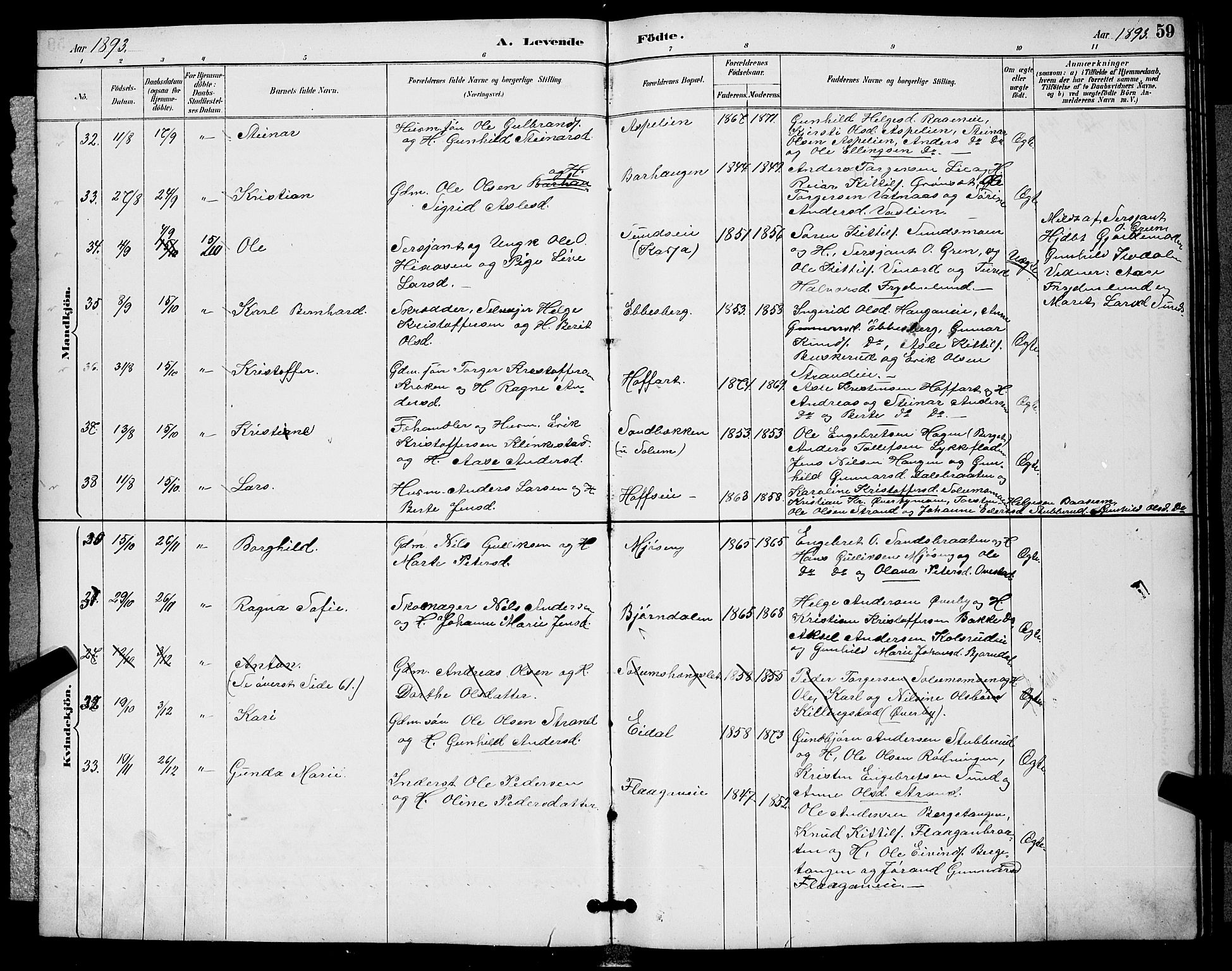 Sigdal kirkebøker, AV/SAKO-A-245/G/Ga/L0005: Parish register (copy) no. I 5, 1886-1900, p. 59