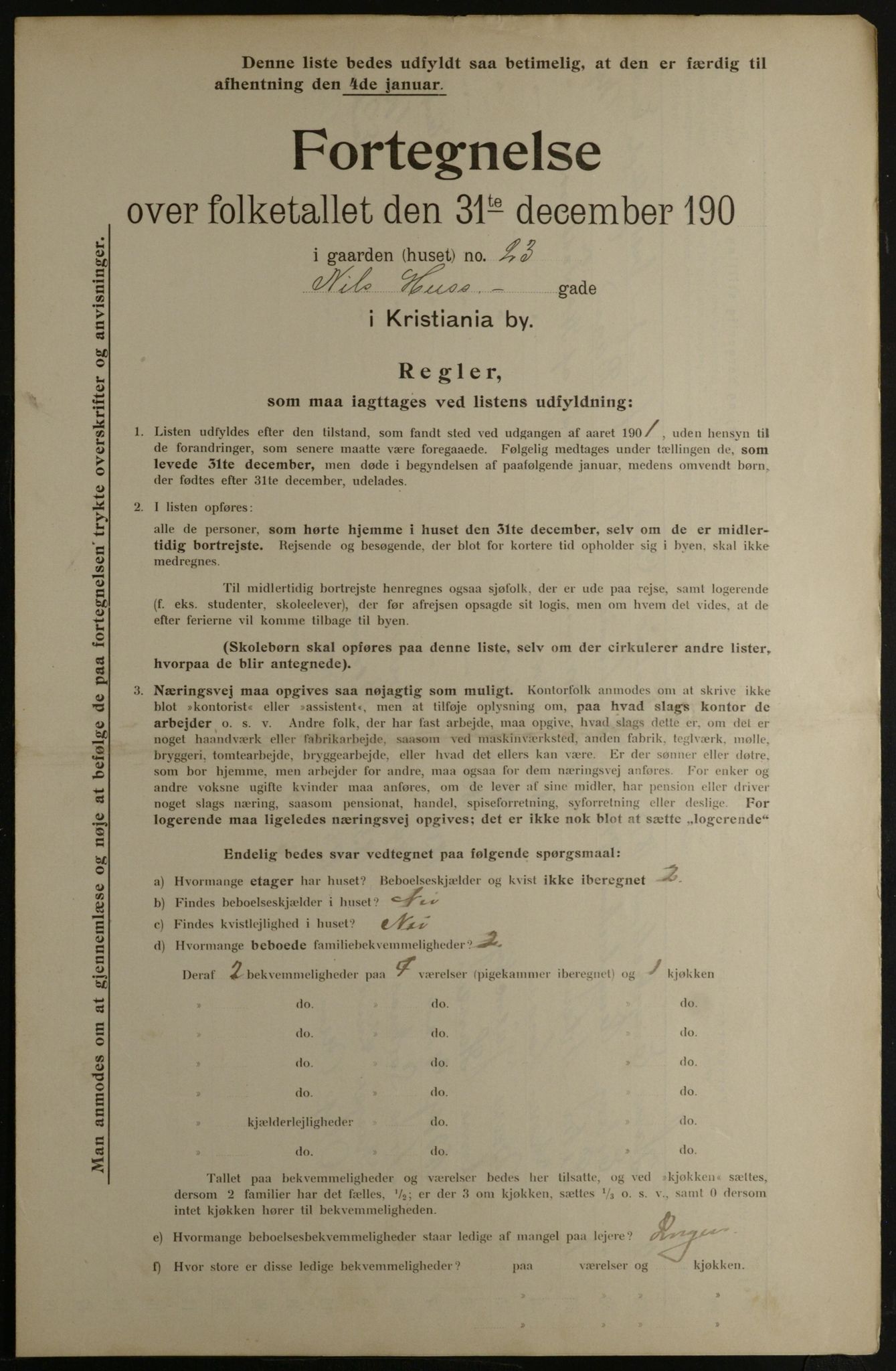 OBA, Municipal Census 1901 for Kristiania, 1901, p. 10908