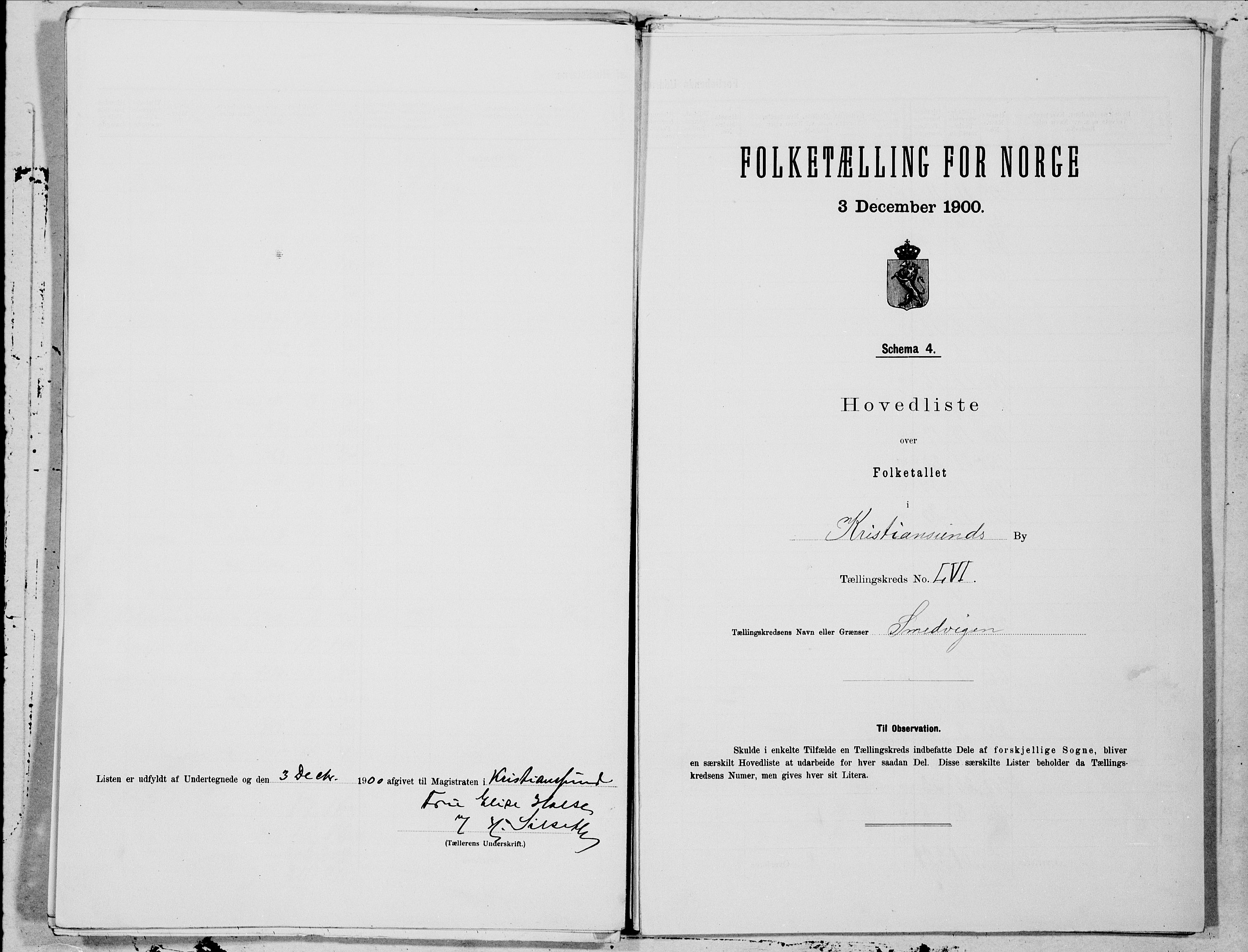 SAT, 1900 census for Kristiansund, 1900, p. 112