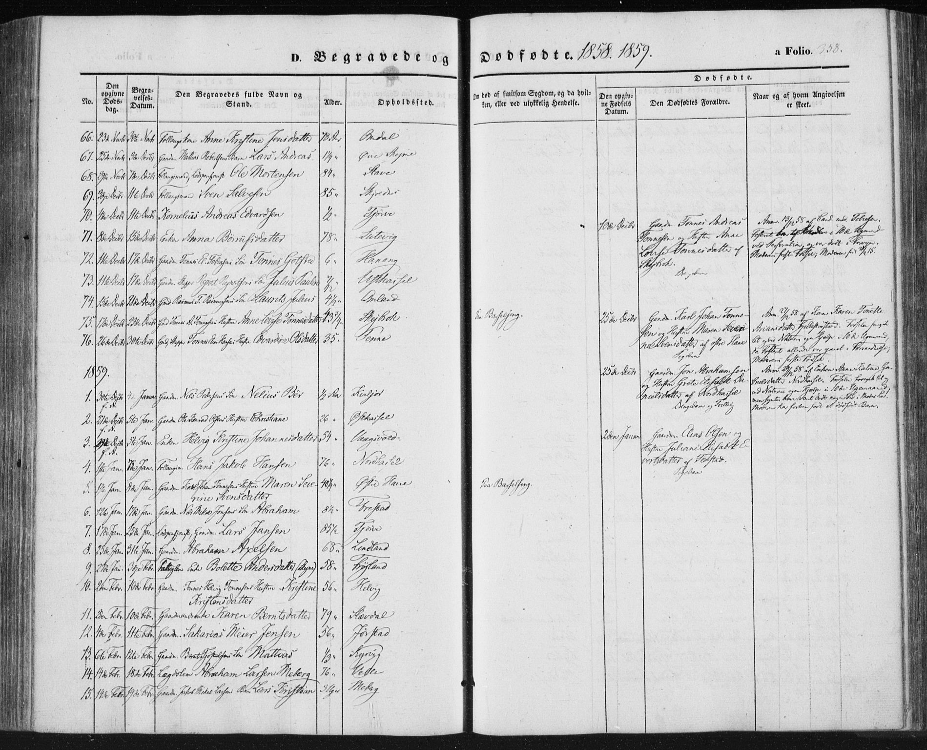 Lista sokneprestkontor, SAK/1111-0027/F/Fa/L0010: Parish register (official) no. A 10, 1846-1861, p. 358