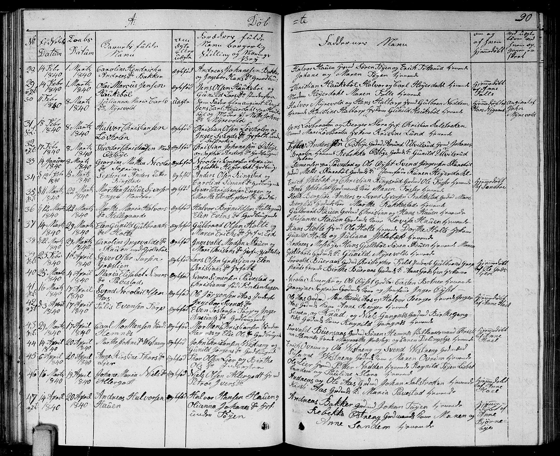 Høland prestekontor Kirkebøker, AV/SAO-A-10346a/G/Ga/L0002: Parish register (copy) no. I 2, 1827-1845, p. 90