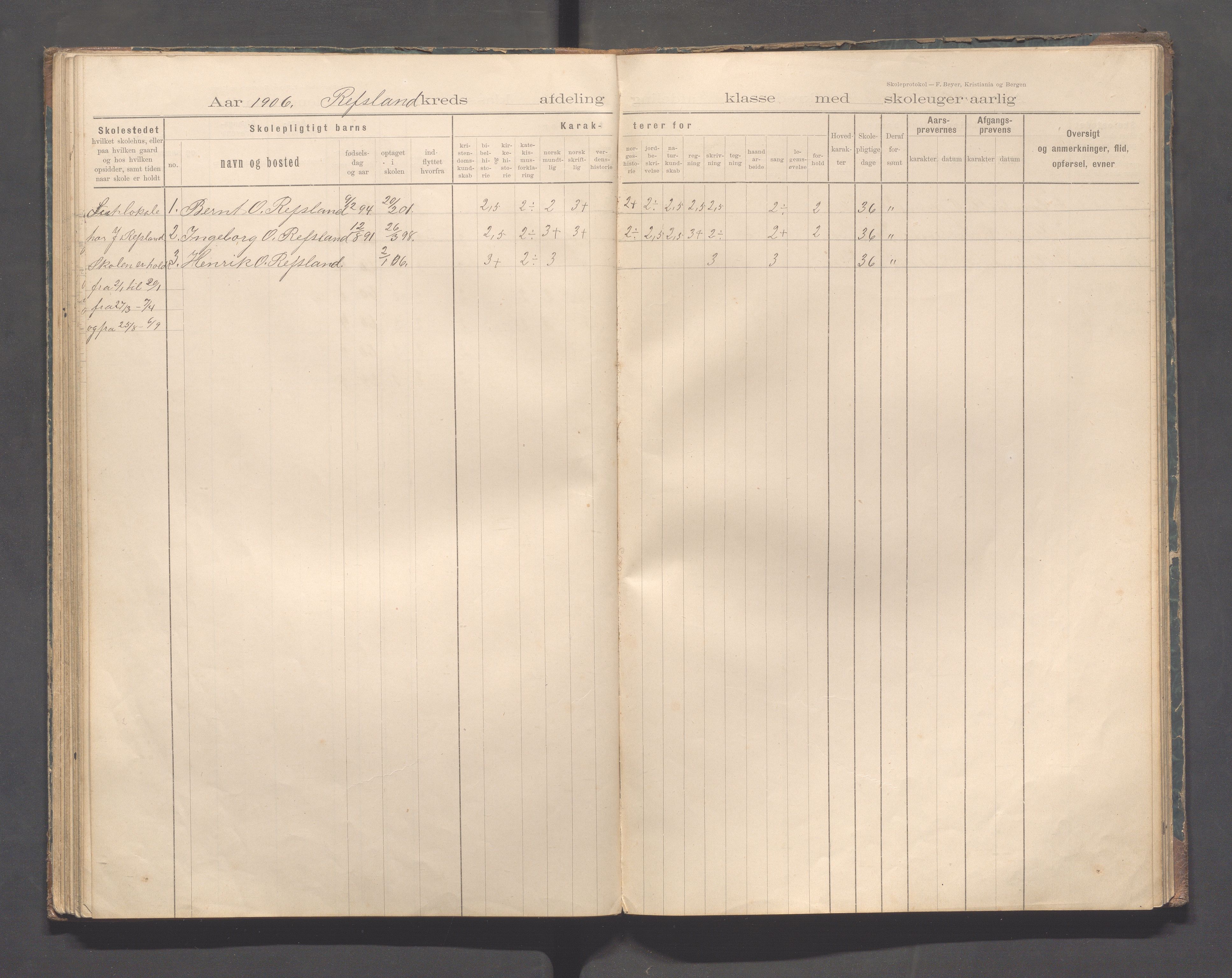 Sokndal kommune- Eia skole, IKAR/K-101148/H/L0001: Skoleprotokoll - Eia, Refsland, Tellnes, 1894-1919, p. 53