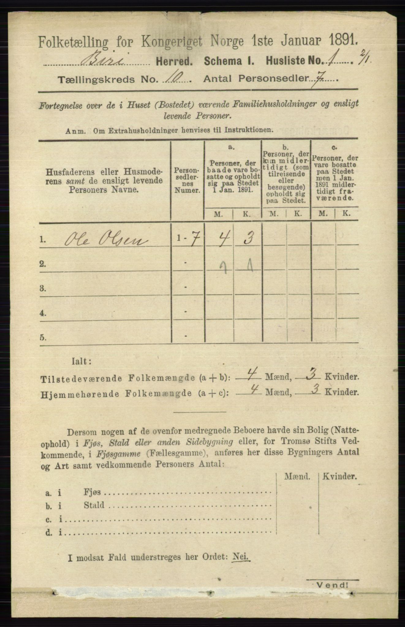 RA, 1891 census for 0525 Biri, 1891, p. 3739