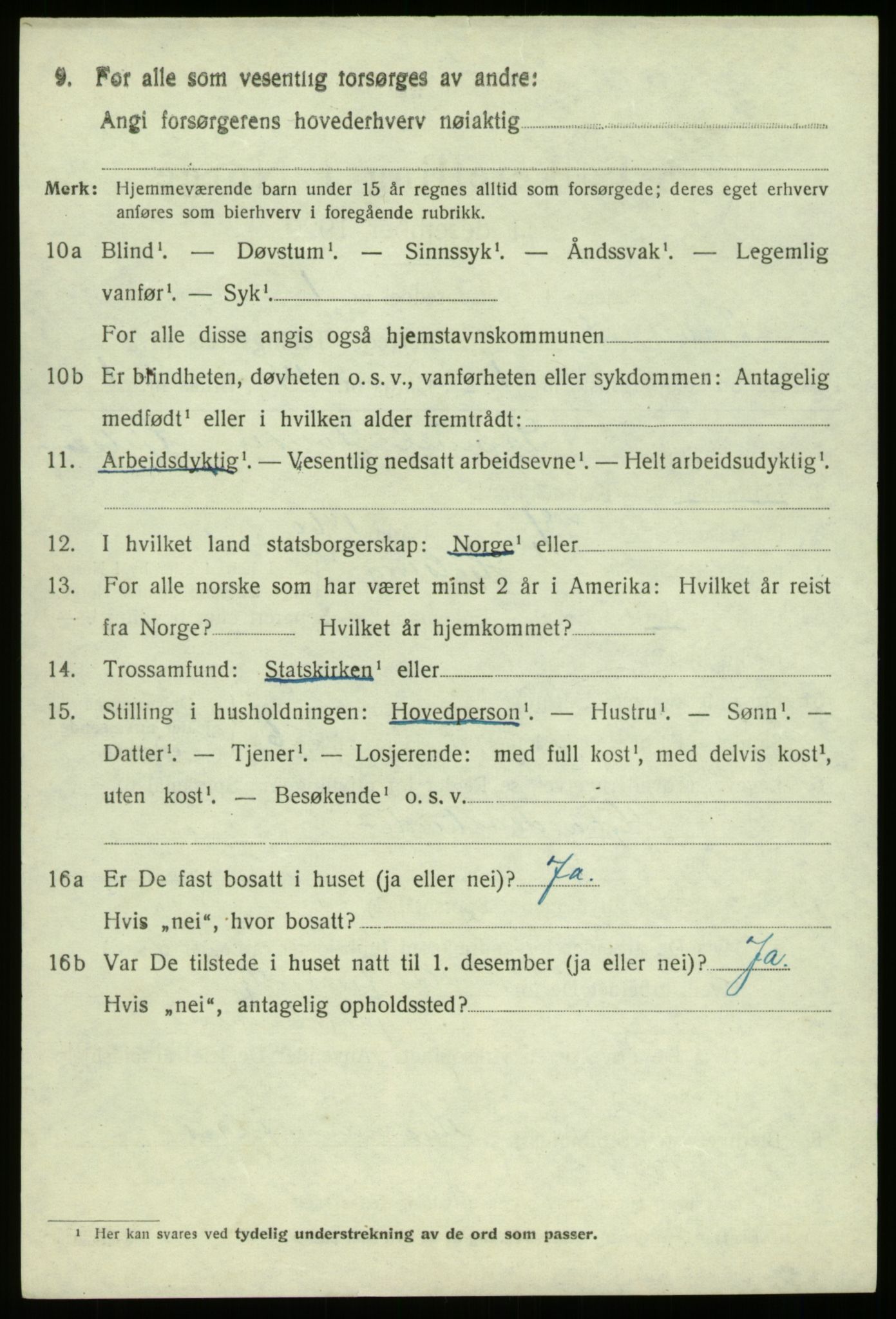 SAB, 1920 census for Balestrand, 1920, p. 1839