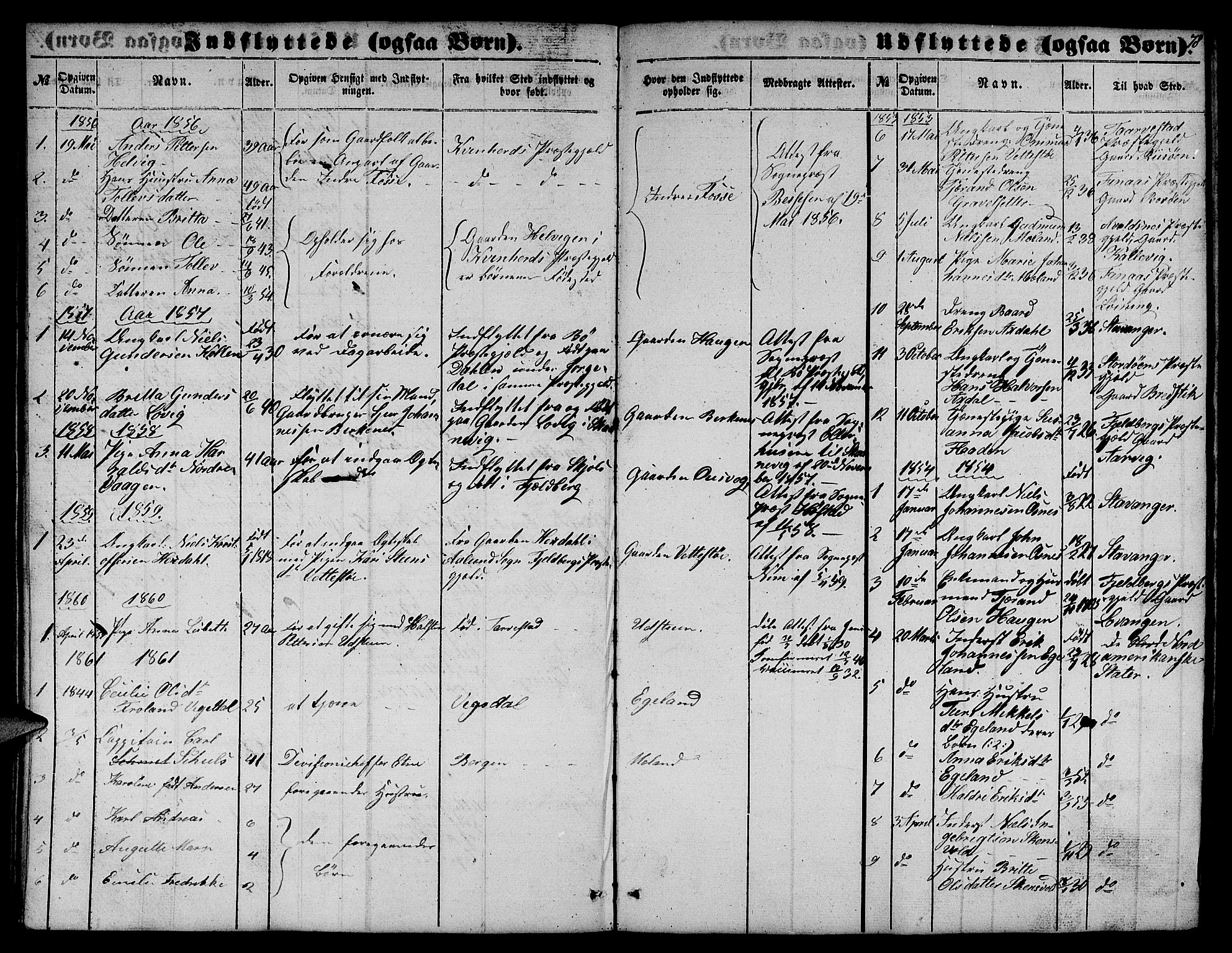 Etne sokneprestembete, SAB/A-75001/H/Hab: Parish register (copy) no. B 2, 1851-1866, p. 78