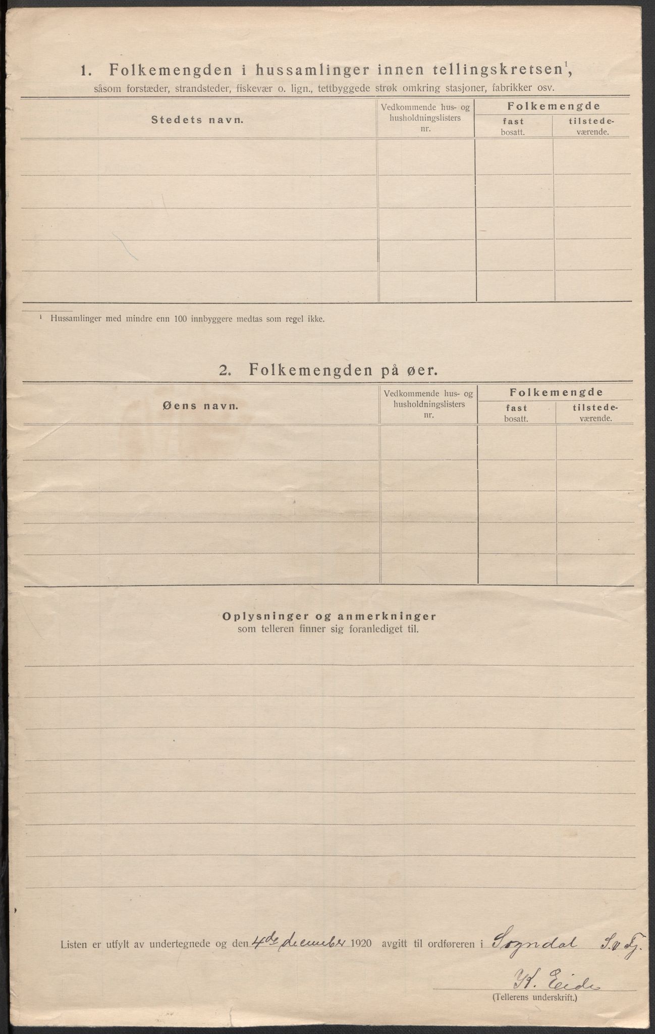 SAB, 1920 census for Sogndal, 1920, p. 72