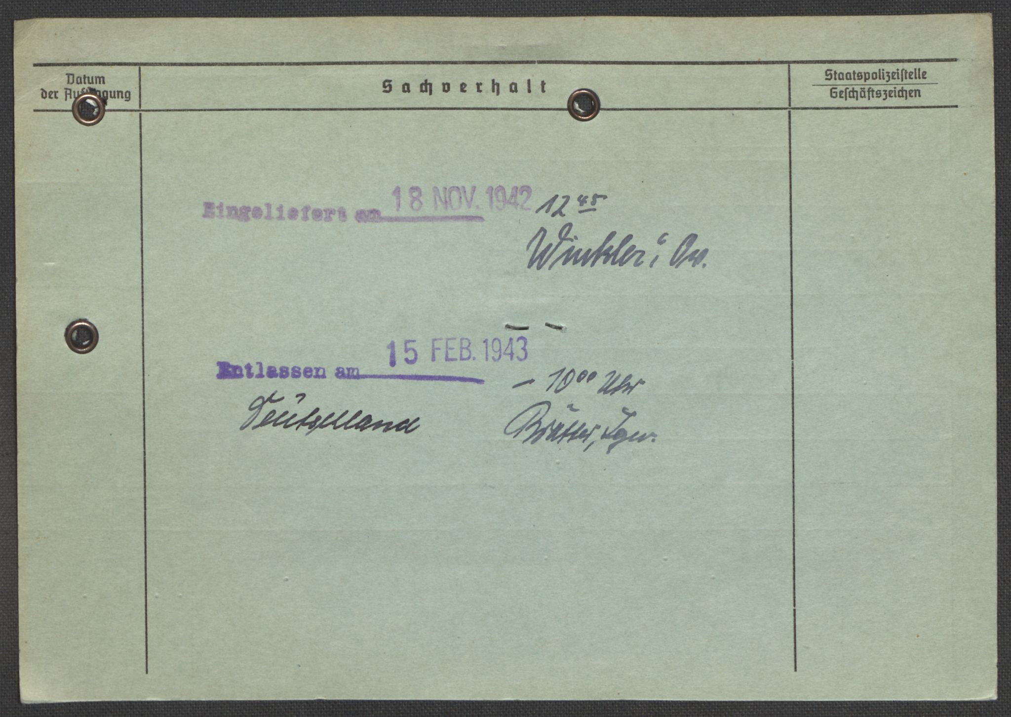 Befehlshaber der Sicherheitspolizei und des SD, AV/RA-RAFA-5969/E/Ea/Eaa/L0002: Register over norske fanger i Møllergata 19: Bj-Eng, 1940-1945, p. 1110