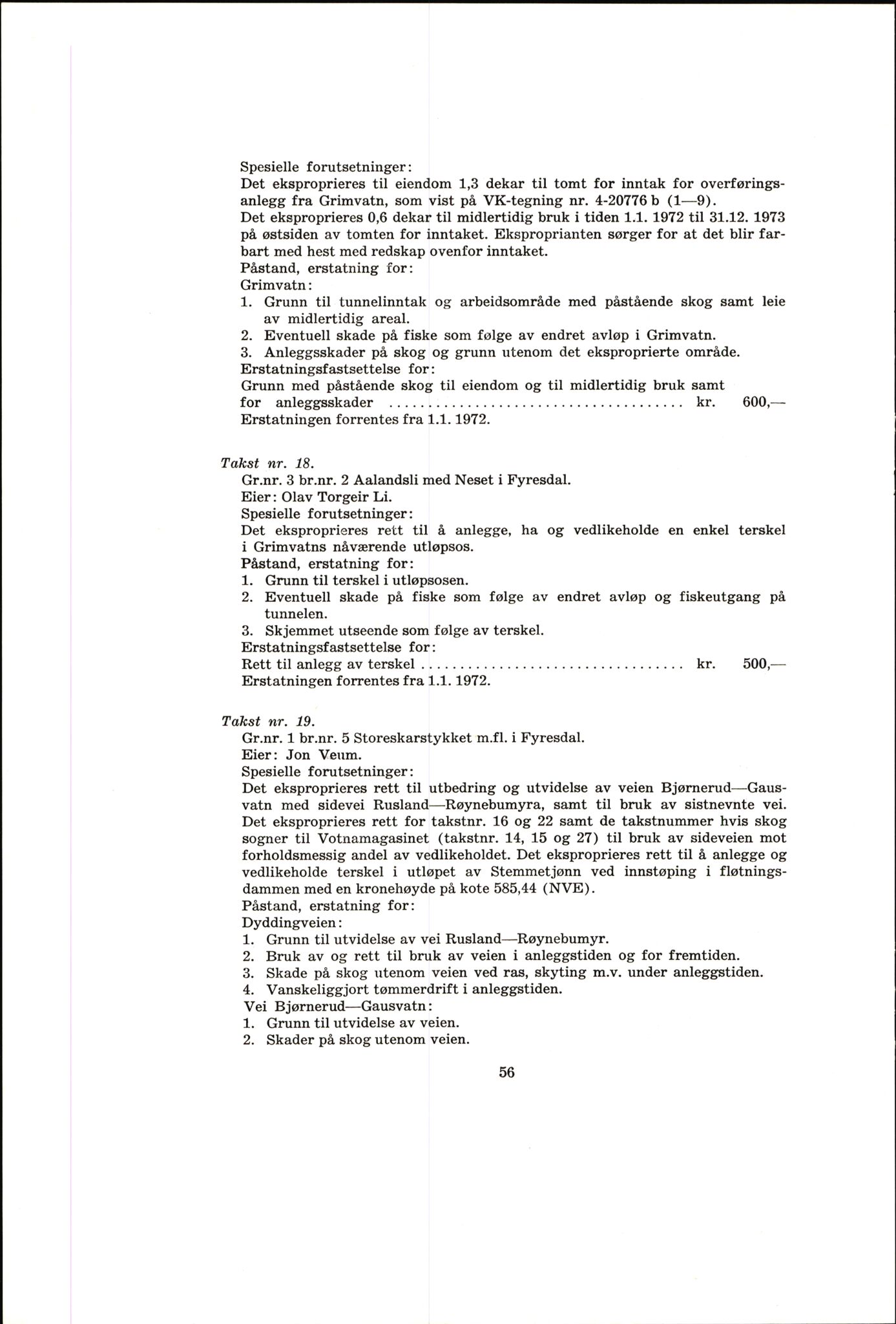 Vest-Telemark sorenskriveri, AV/SAKO-A-134/F/Fo/Fob/L0004: Skjønn/rettsbøker for kraftutbygging/veg, 1973-1989, p. 58