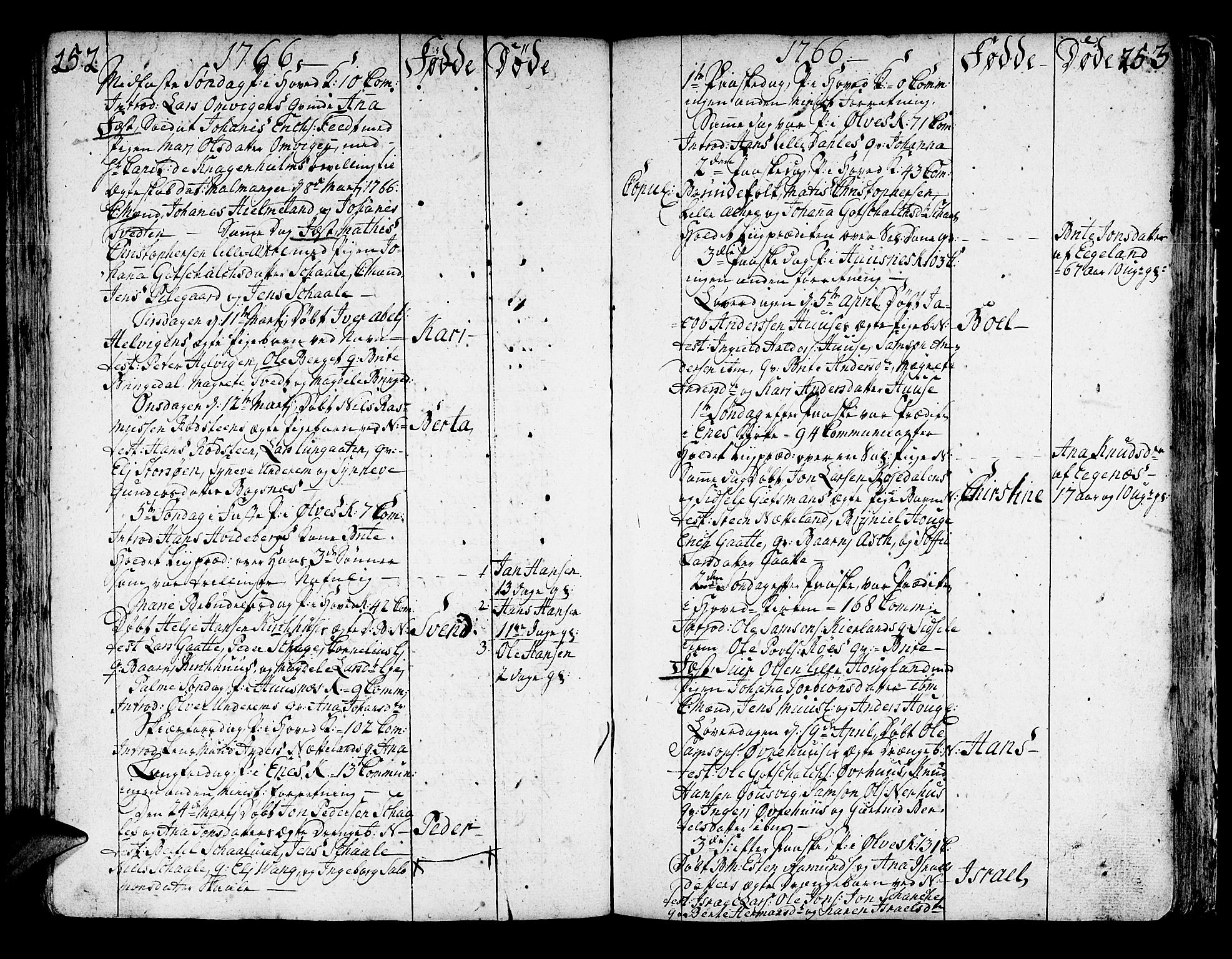 Kvinnherad sokneprestembete, AV/SAB-A-76401/H/Haa: Parish register (official) no. A 3, 1754-1777, p. 252-253